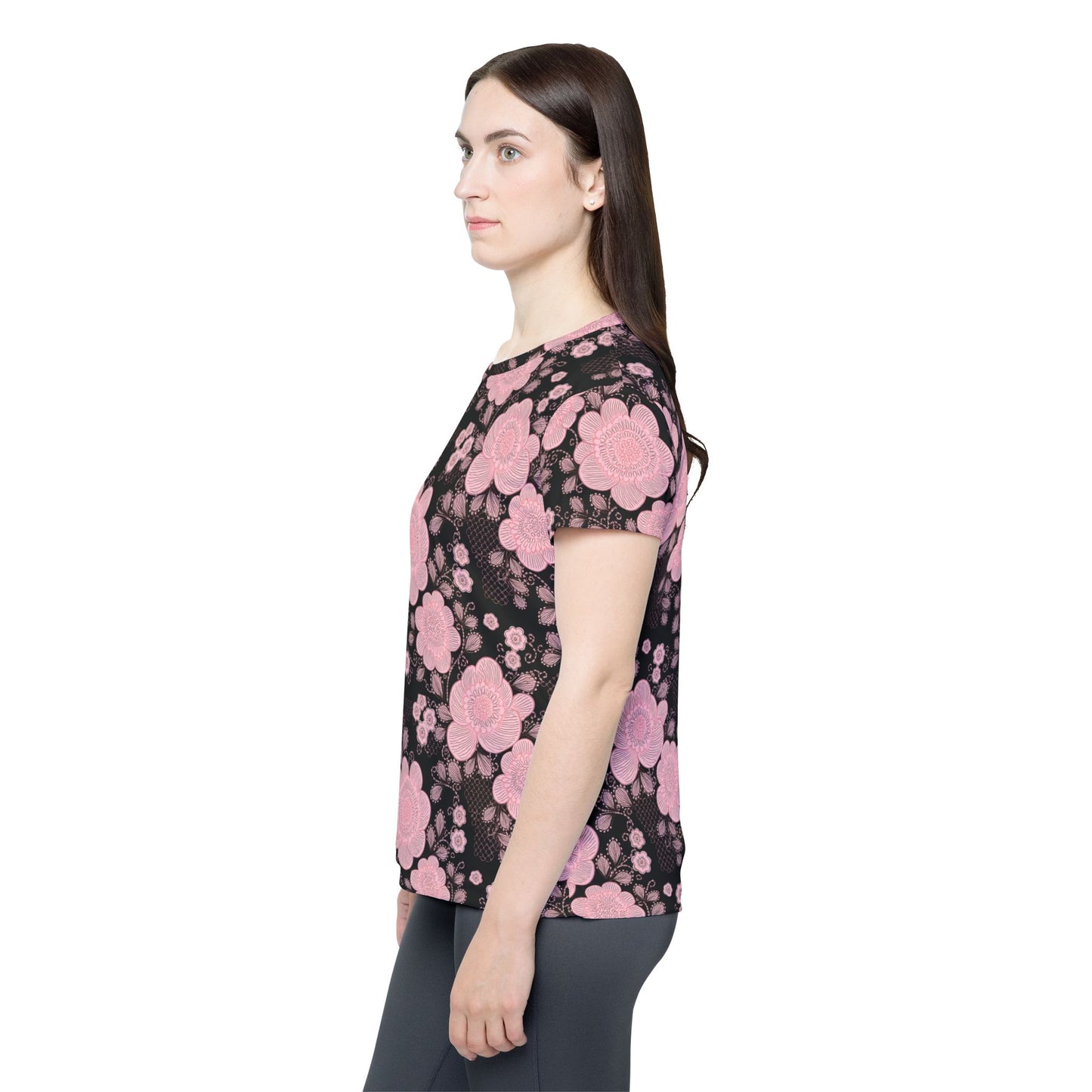 Lace Print Poly Shirt, Poly Shirt with Lace Print, Lace Shirt 64