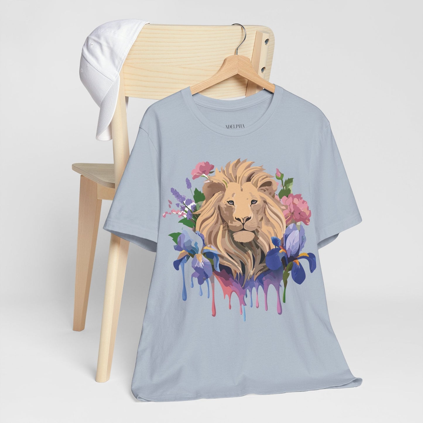 Adelpha Lion Shirt Unisex Graphic Tee Short Sleeve Vintage Style Lion Design Artwork