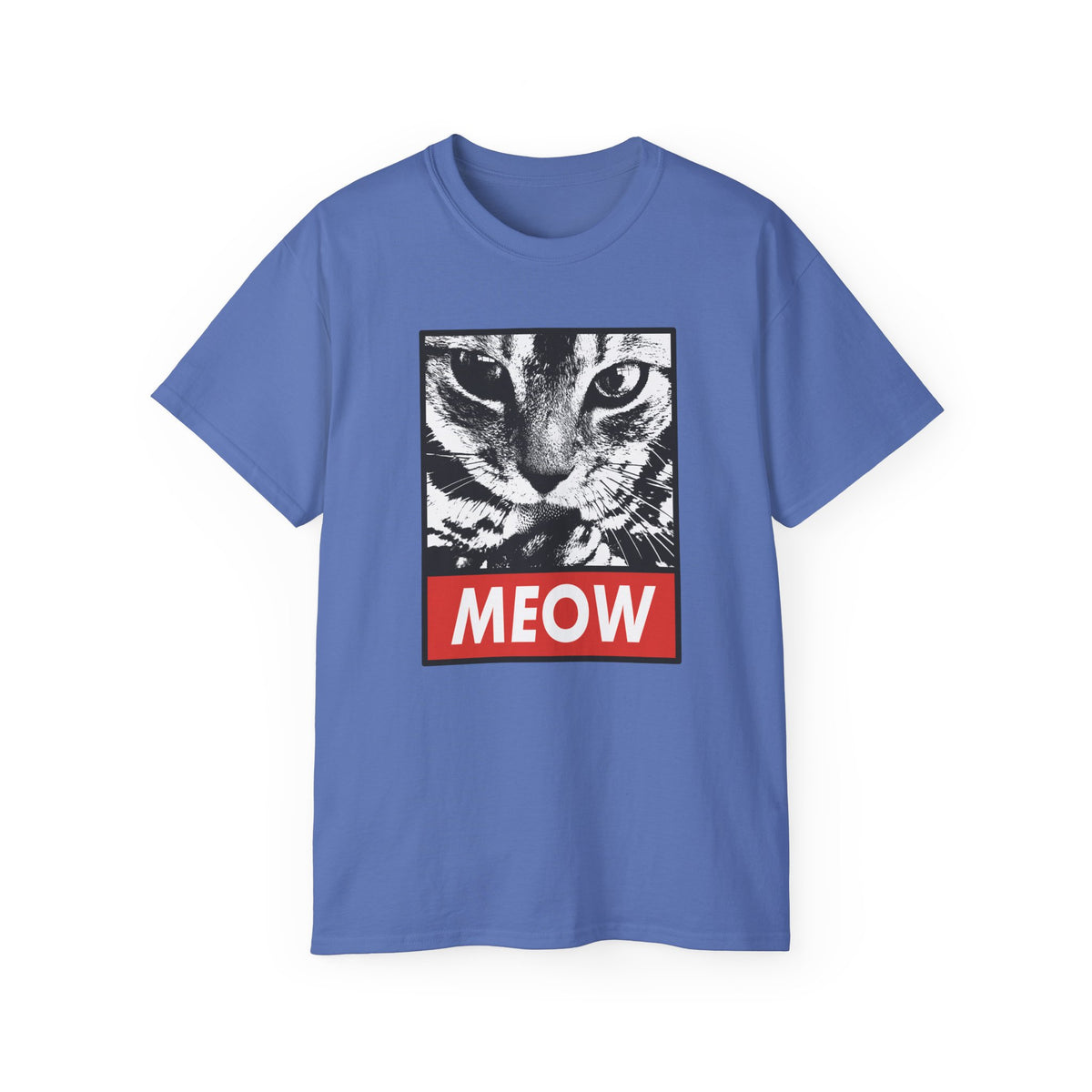 MEOW Cat Face Tee | Retro Pop Art Cat Graphic T-Shirt