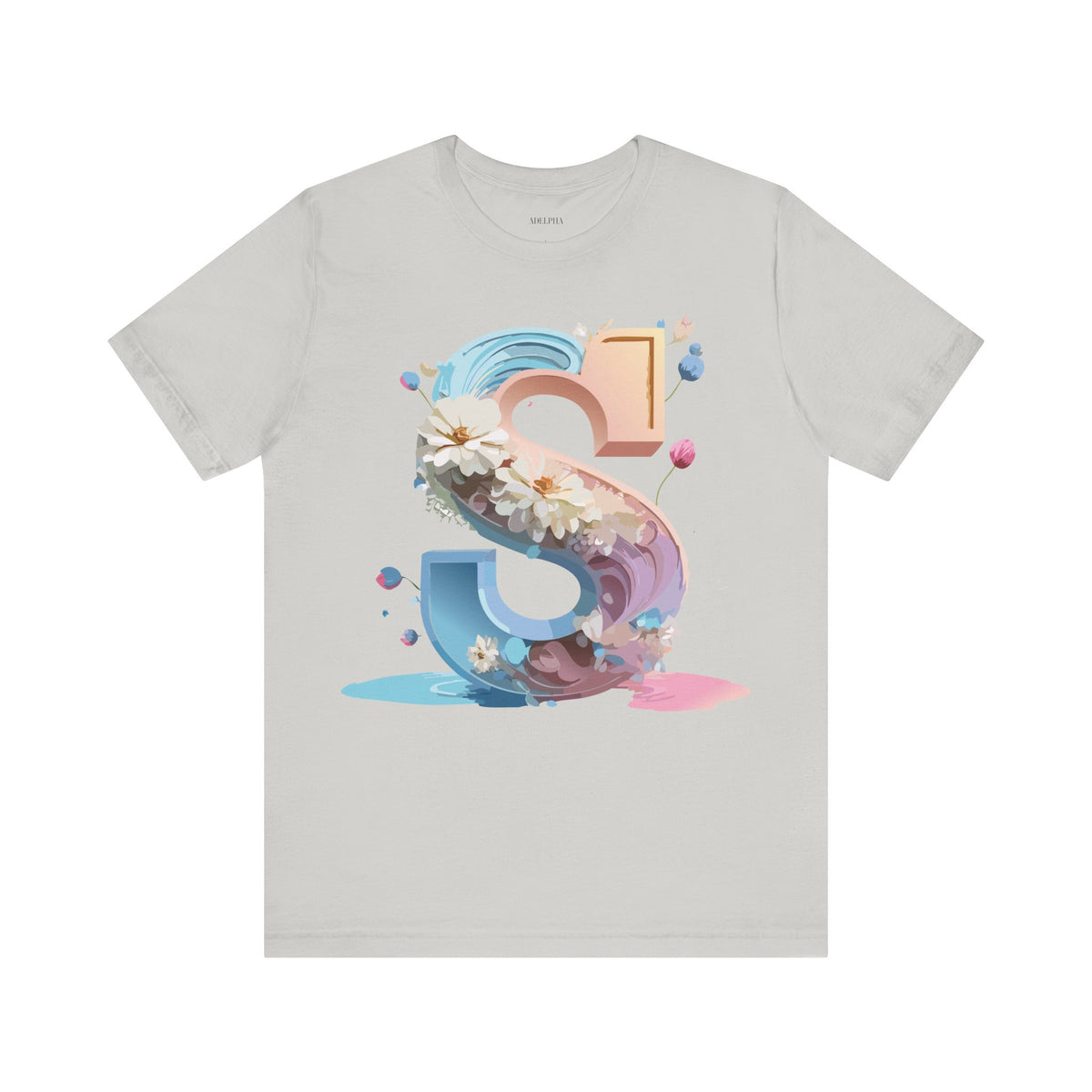 Letter S Graphic Unisex Cotton Bella+Canvas Tee with Art Letter Design