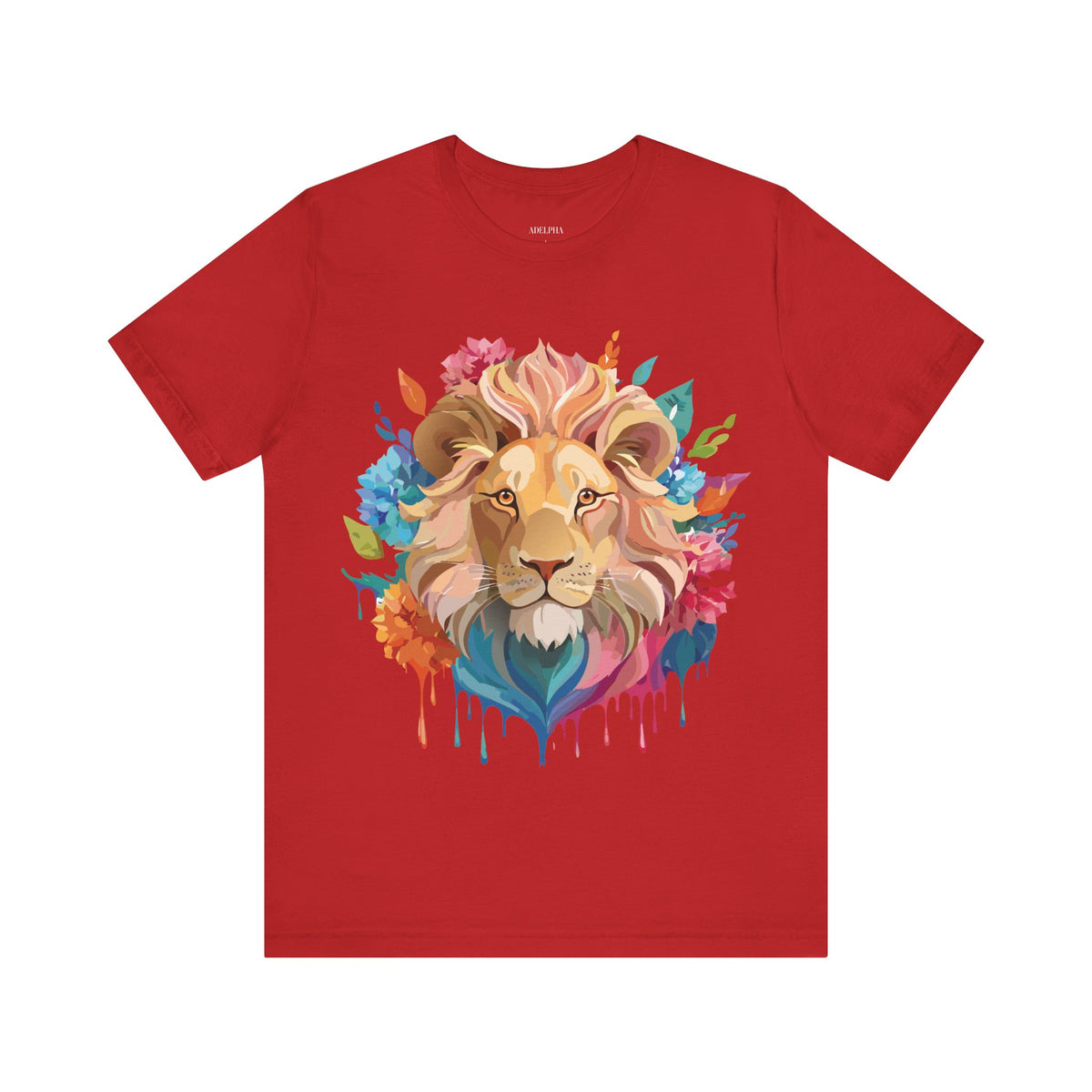 Lion Graphic Unisex Cotton Bella+Canvas Tee with Art Animal Design e42