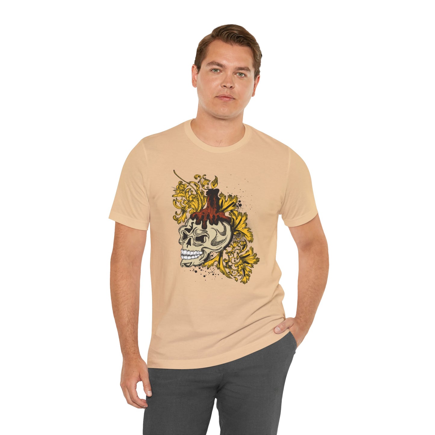 Rock Skull Graphic Design Tee, Skull Shirt, Vintage Tees, Art Design T-Shirt, Vintage Graphic Tee, Art Shirts with Skulls 3