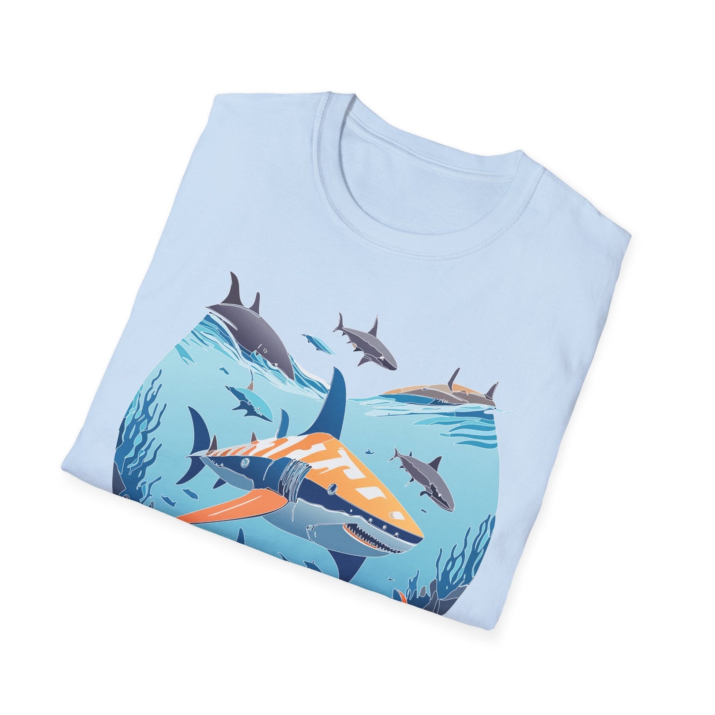 Ocean Tee Shirt Unisex Softstyle Gildan 64000 100 Percent Ring Spun Cotton Breathable U Boat Design