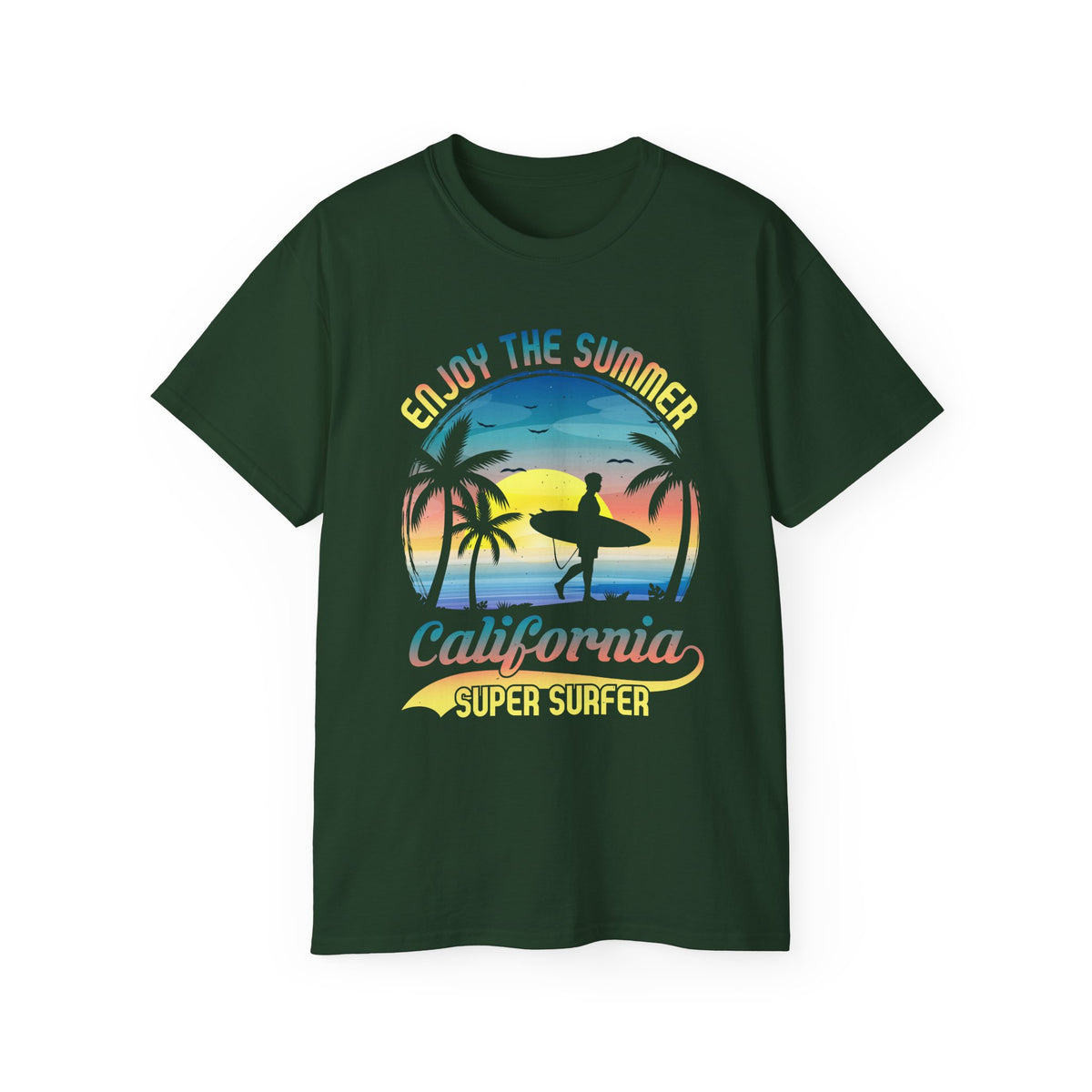 California Super Surfer Enjoy the Summer T-Shirt | Surf Sunset Tee