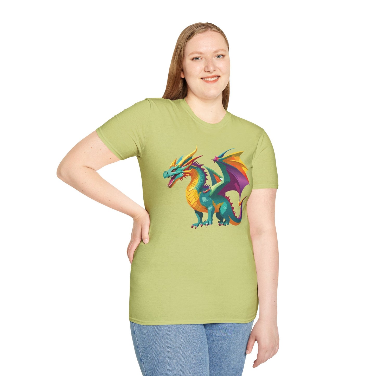 Dragon T Shirt Unisex Short Sleeve Art Design Gildan Softstyle Cotton Tee For Animal Lovers