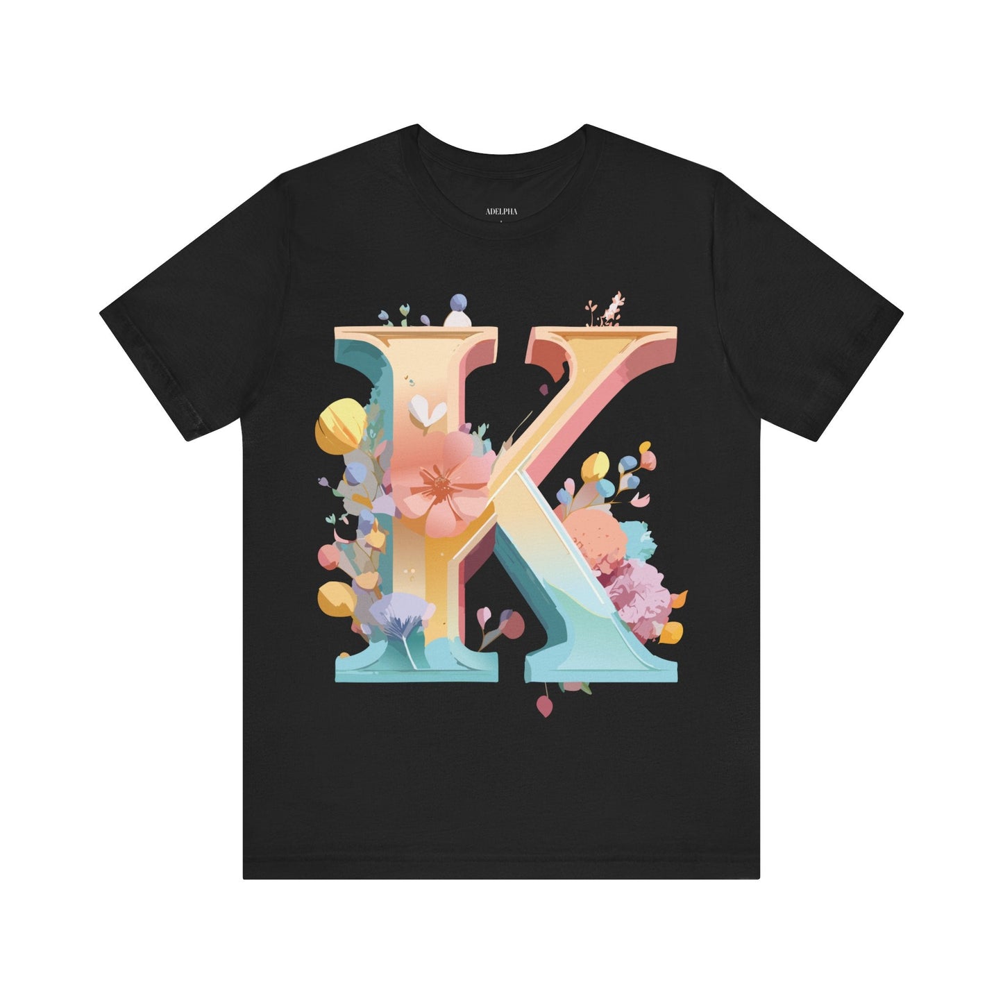 Unisex Letter K Graphic Tee By Adelpha Vintage Inspired Artwork Short Sleeve Shirt