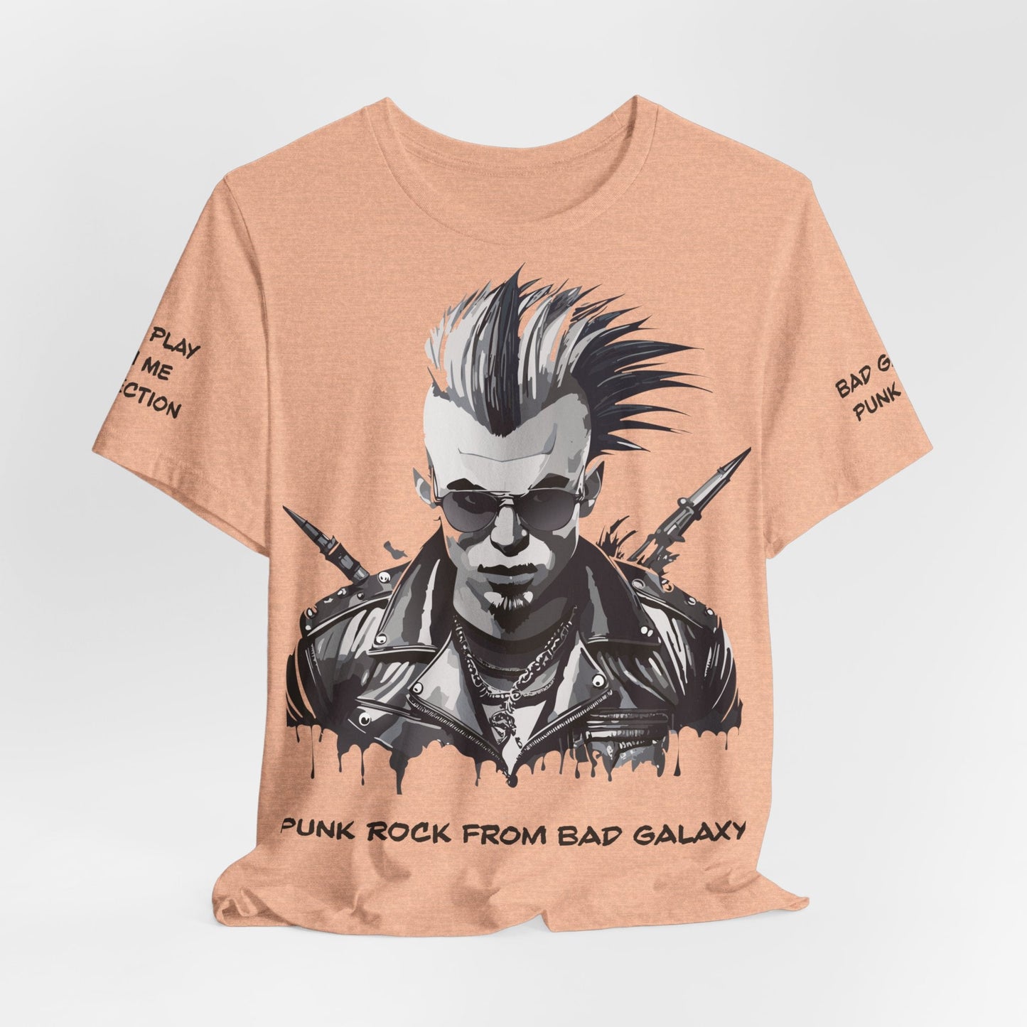 Punk Rock Tee Shirt From Bad Galaxy Made To Order 100 Percent Cotton Eco Friendly Inks USA