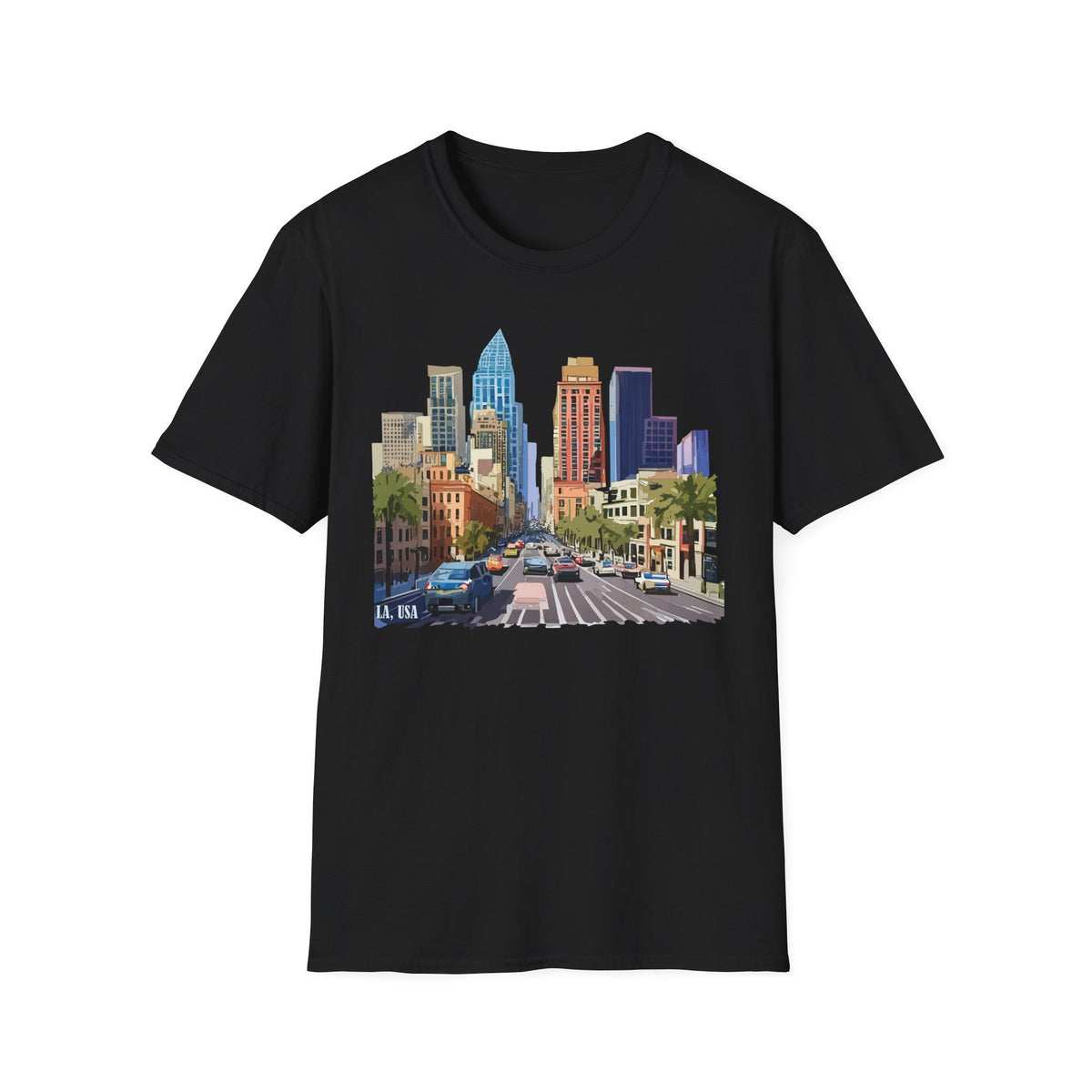 Los Angeles City Skyline T-Shirt | Urban Downtown Street Scene