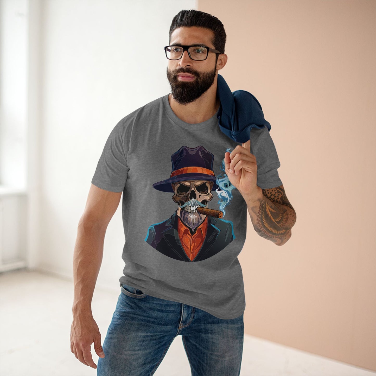 Skull Skeleton Shirt Unisex Premium Cotton Tee With Original Art Design Retro2Nova