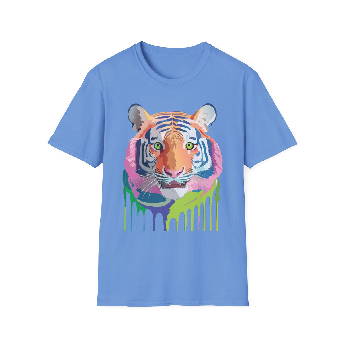 Colorful Drip Tiger T-Shirt | Vibrant Painted Tiger Tee