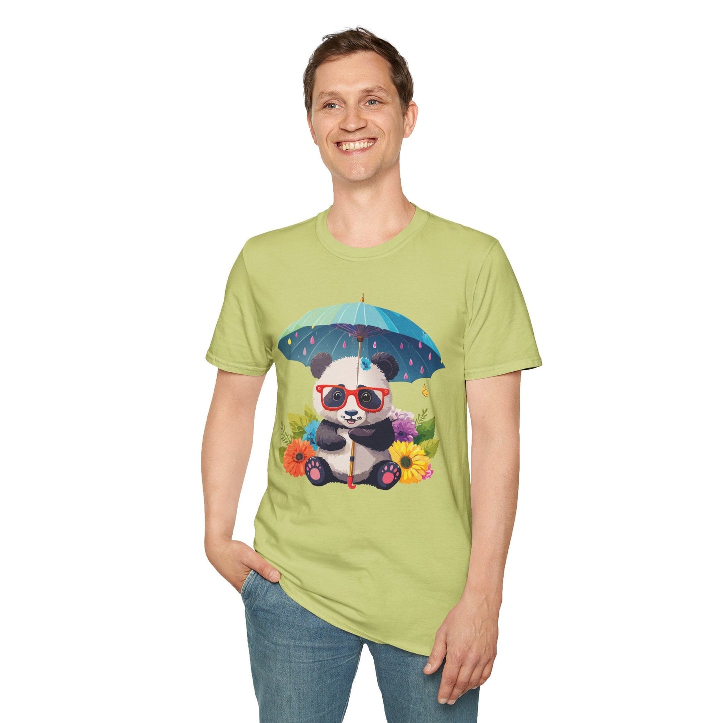 Panda Shirt Unisex Tee 100 Percent Ring Spun Cotton Softstyle Gildan 64000 Animal Print