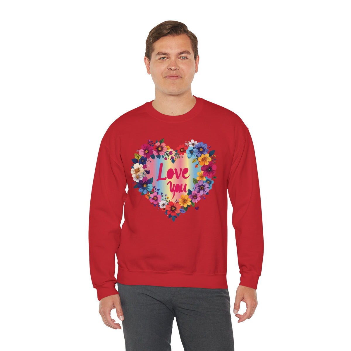 Floral Love You Heart Sweatshirt, Floral Heart Sweatshirt, Floral Love Sweatshirt, Valentine's Day Sweatshirt, Floral Sweatshirt 111