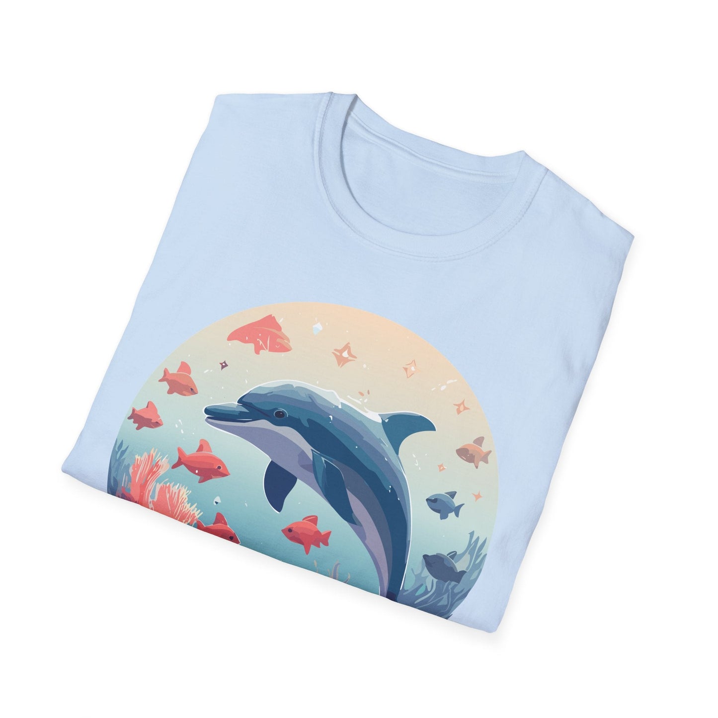 Dolphin Shirt Unisex Softstyle Tee 64000 Gildan 100 Percent Ring Spun Cotton For Everyday Comfort