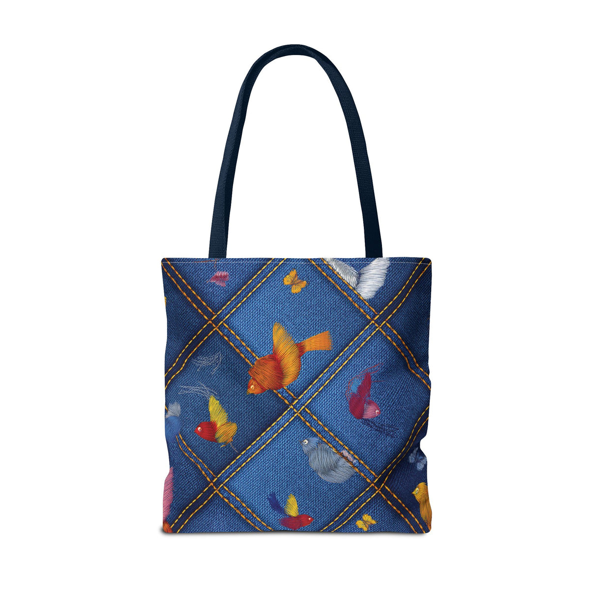Denim Fabric Imitation Print Unisex Canvas Bag Poly Spun 3 Sizes Tote Bag 194-6
