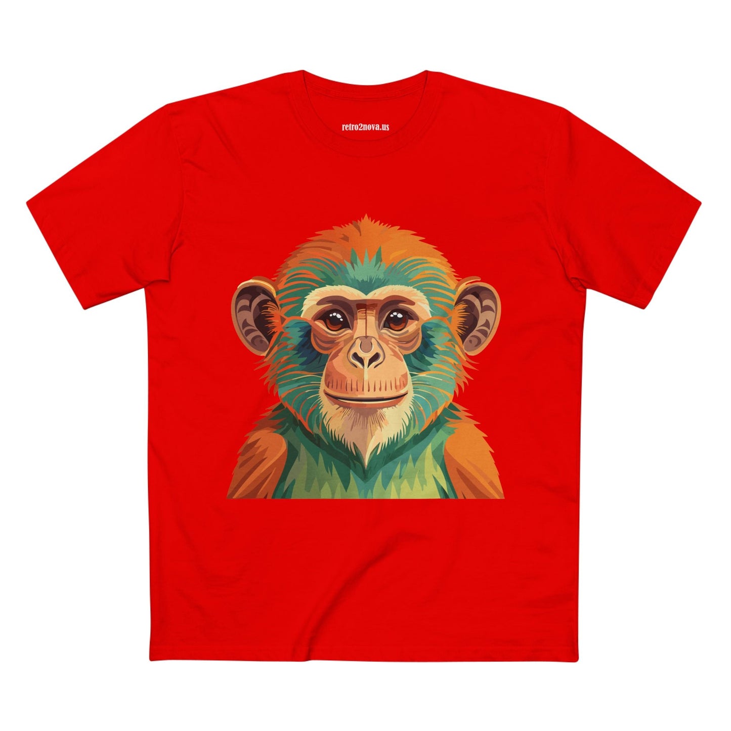 Retro2Nova Monkey Shirt Unisex Premium Cotton Staple Tee With Original Art Design From Our Art Collection