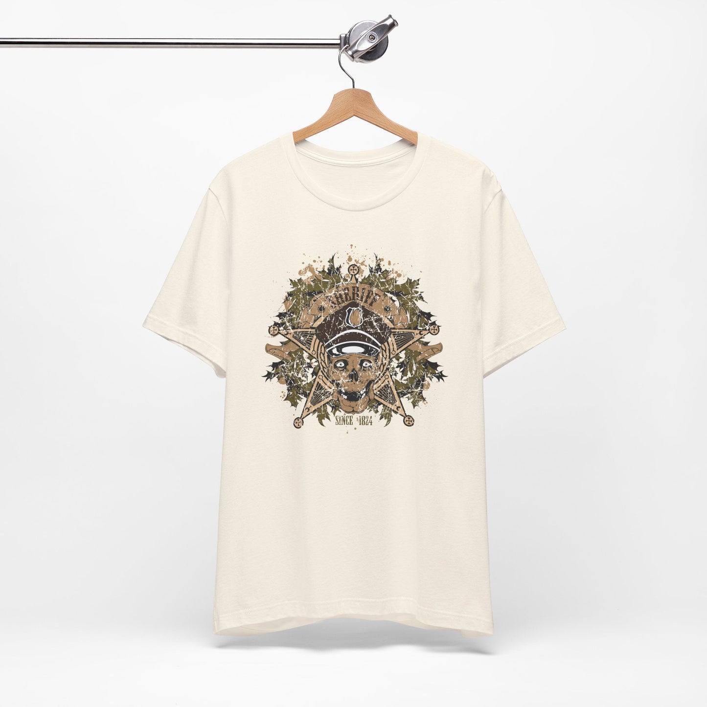 Skull Floral Emblem Graphic Unisex Cotton Tee Art-45