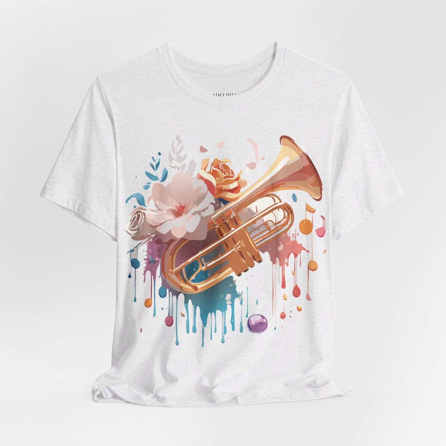 Music Graphic Unisex 100 Cotton Vintage Art with Musical Elements Tee 138