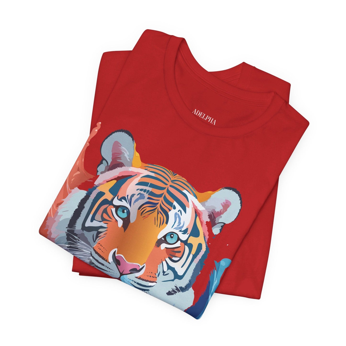 Tiger Graphic Tee Unisex Jersey Short Sleeve With Vintage Inspired Artwork By Adelpha