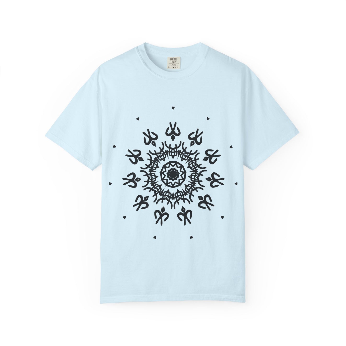 Unisex Garment Dyed Cotton T-Shirt with Mandala Graphic Design