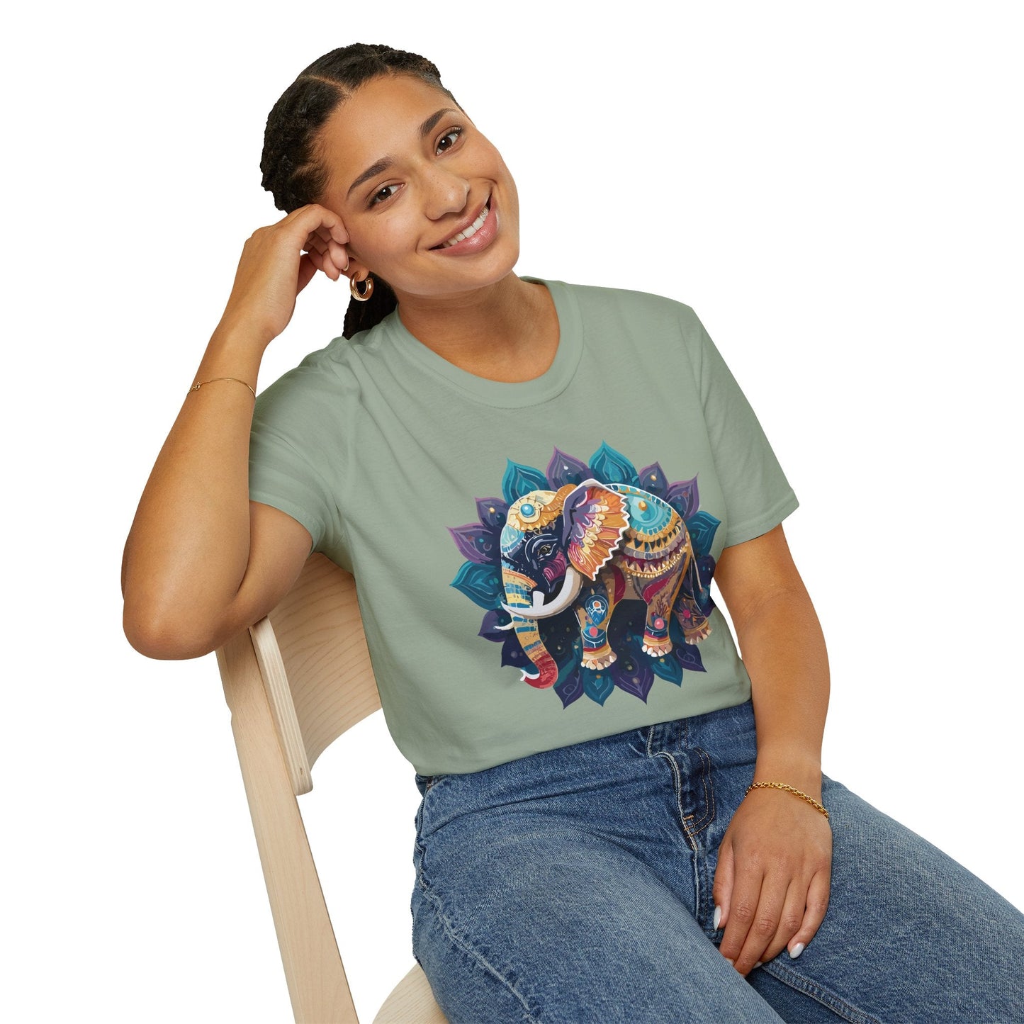 Elephant T Shirt Unisex Softstyle Cotton Tee Gildan 64000 Comfortable Everyday Wear