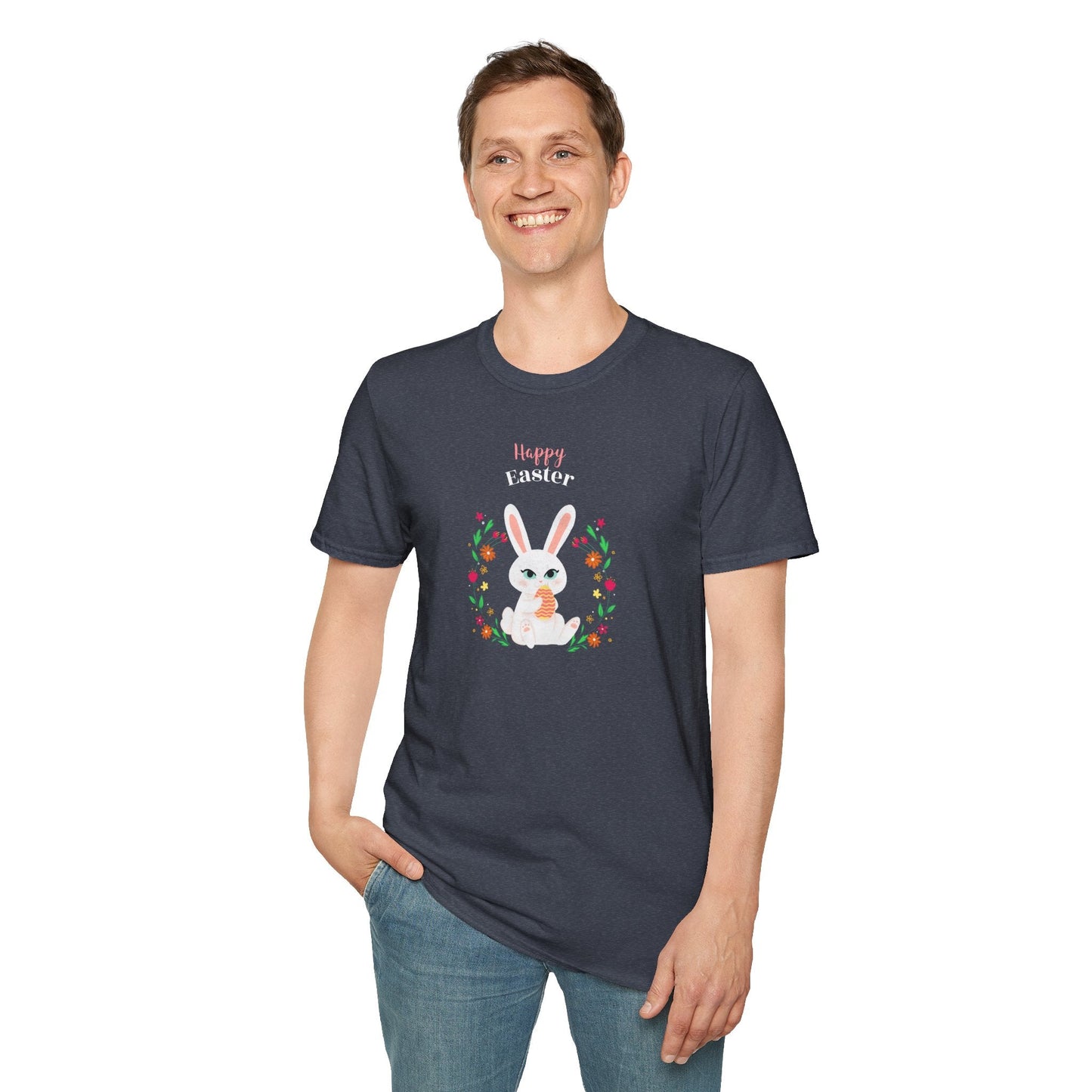 Easter Bunny T Shirt Unisex Gildan Softstyle Tee 100 Percent Ring Spun Cotton Easter Design