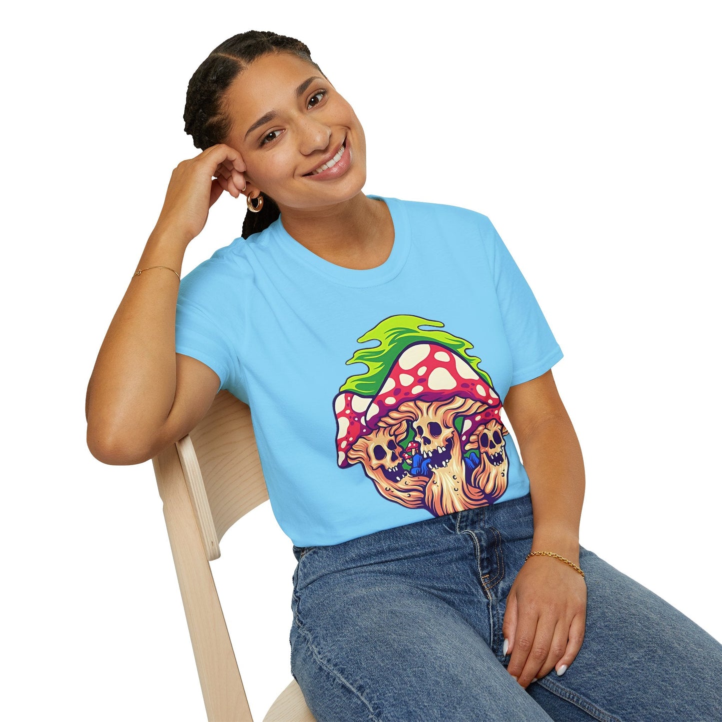 Mashroom Tee Shirt Unisex Softstyle Gildan 64000 Cotton With Funny Mashroom Design
