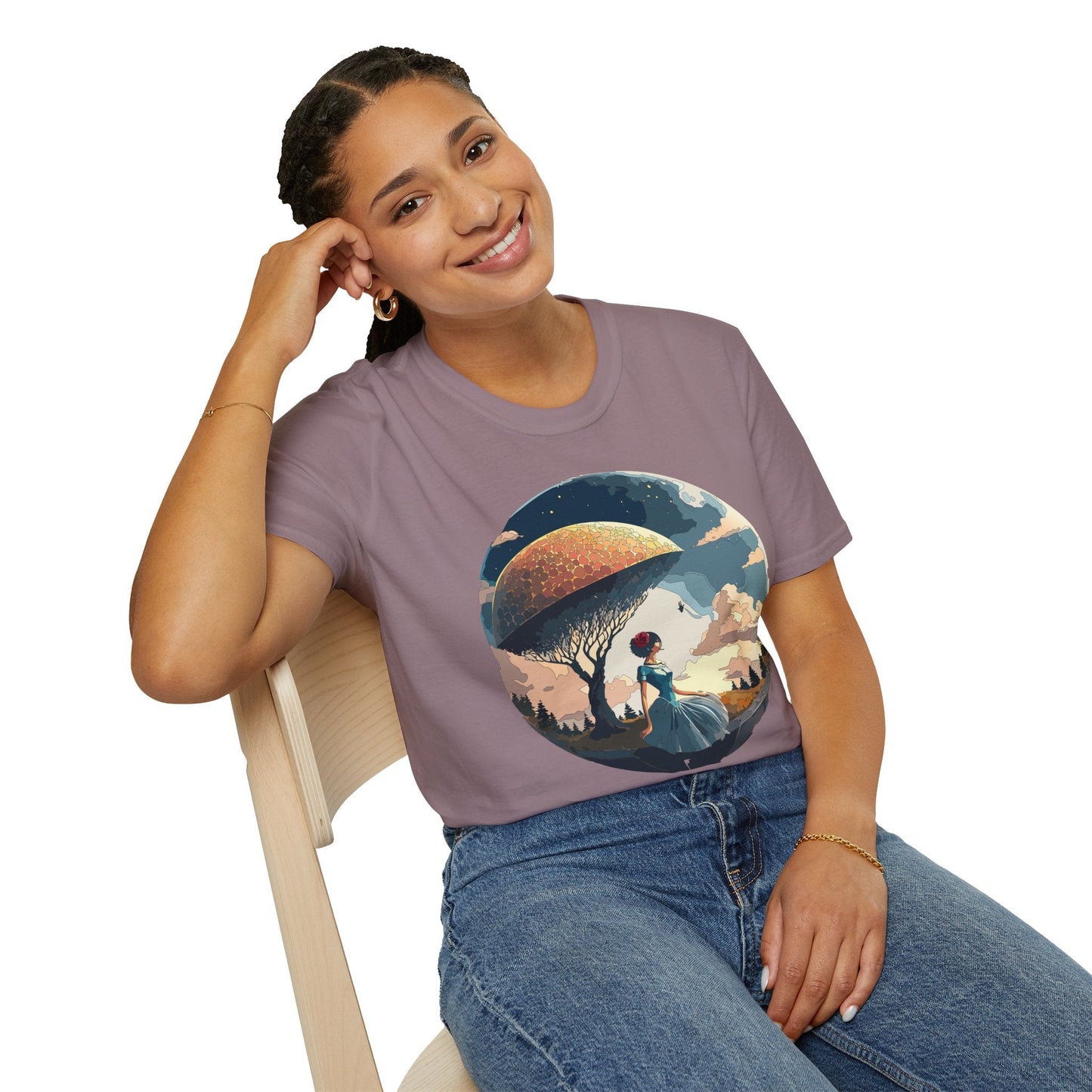 Womens Ladies Graphic T Shirts Art Design Shirt Gildan Softstyle 64000 Unisex Tee
