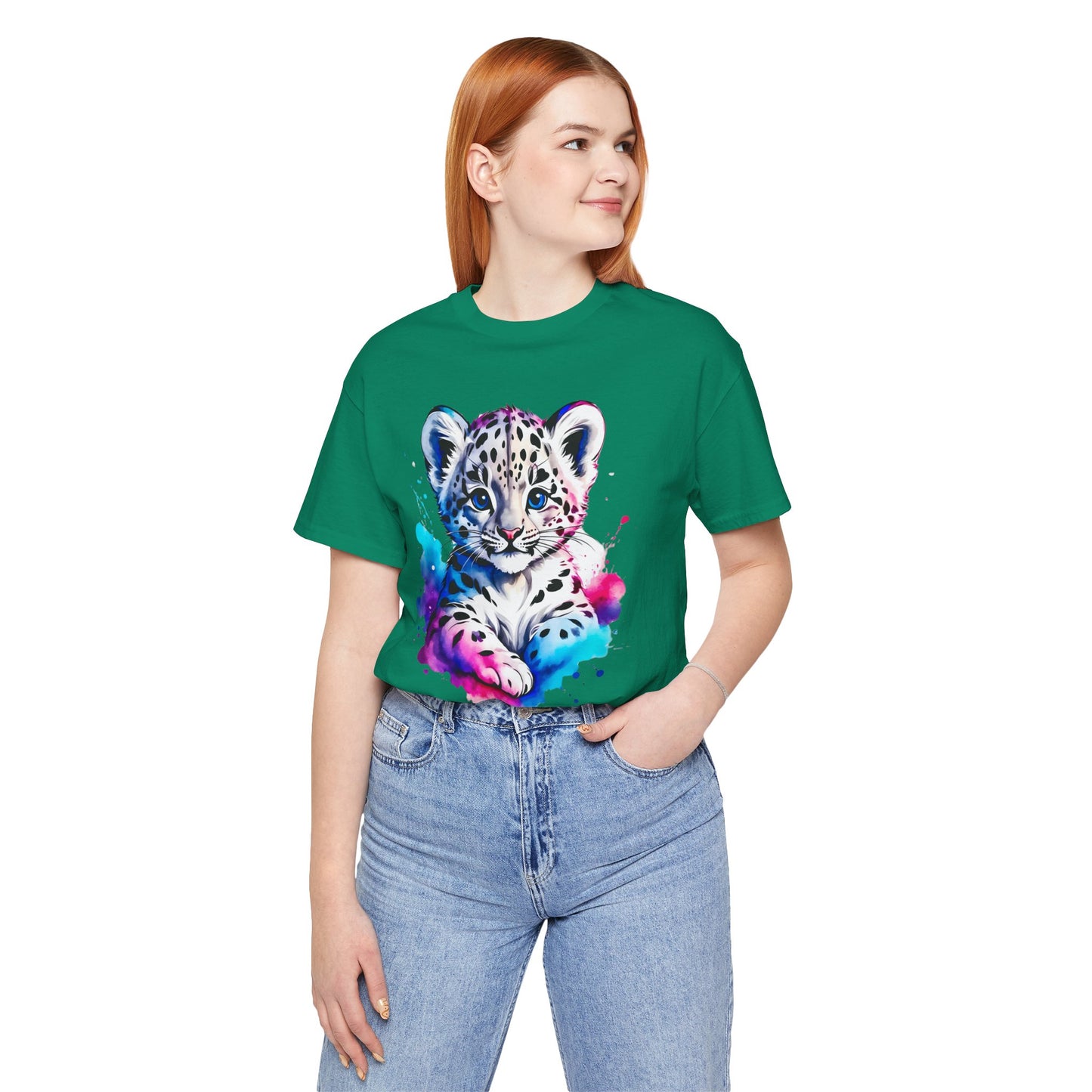 Baby Leopard Shirt, Cute Leopard Tee Shirt, Animal T-Shirt, Gepard Top, Animal Tees, Art Design T-Shirt, Graphic Tee