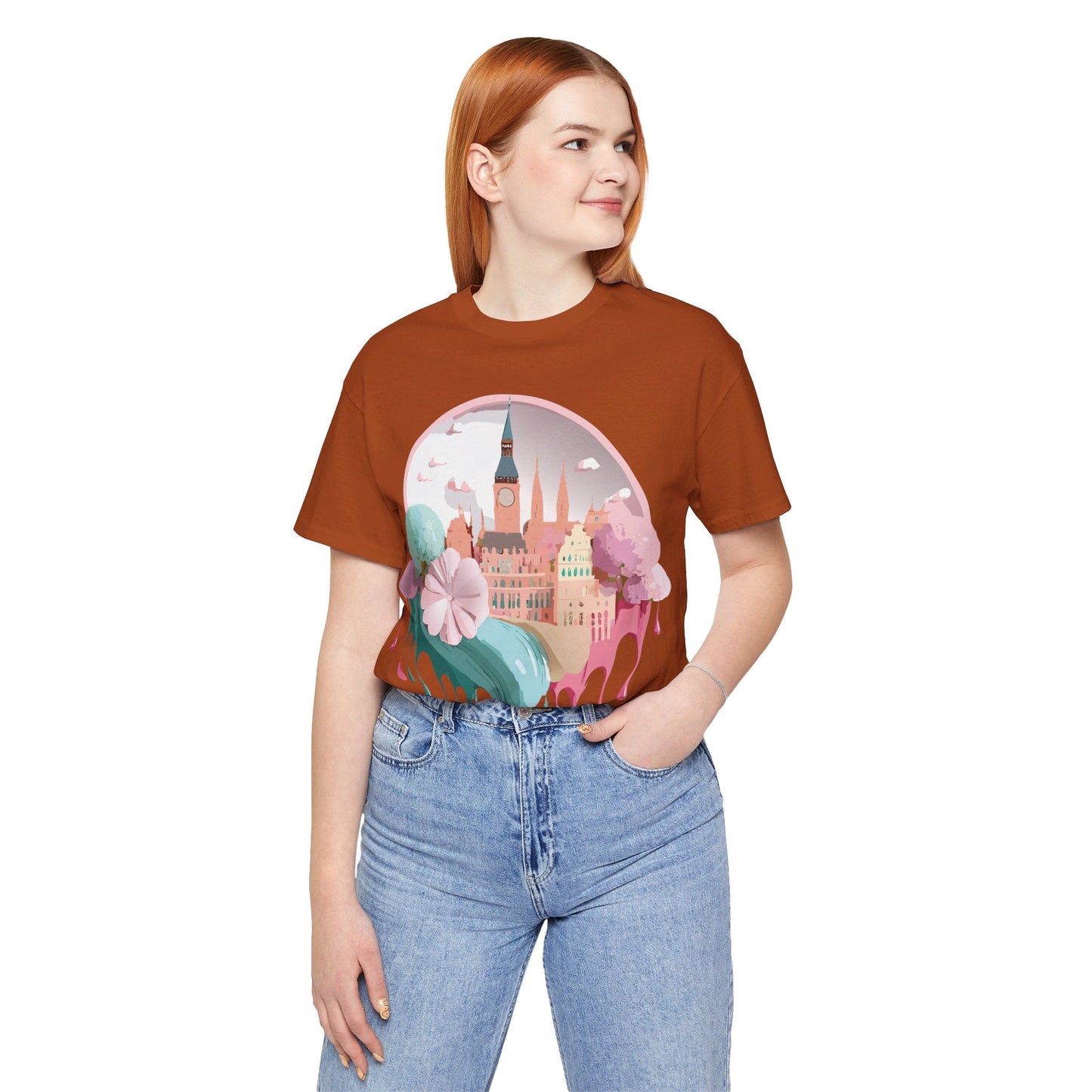 Prague Tourist Graphic Tee by Adelpha Unisex Vintage Style Short Sleeve Shirt Collection