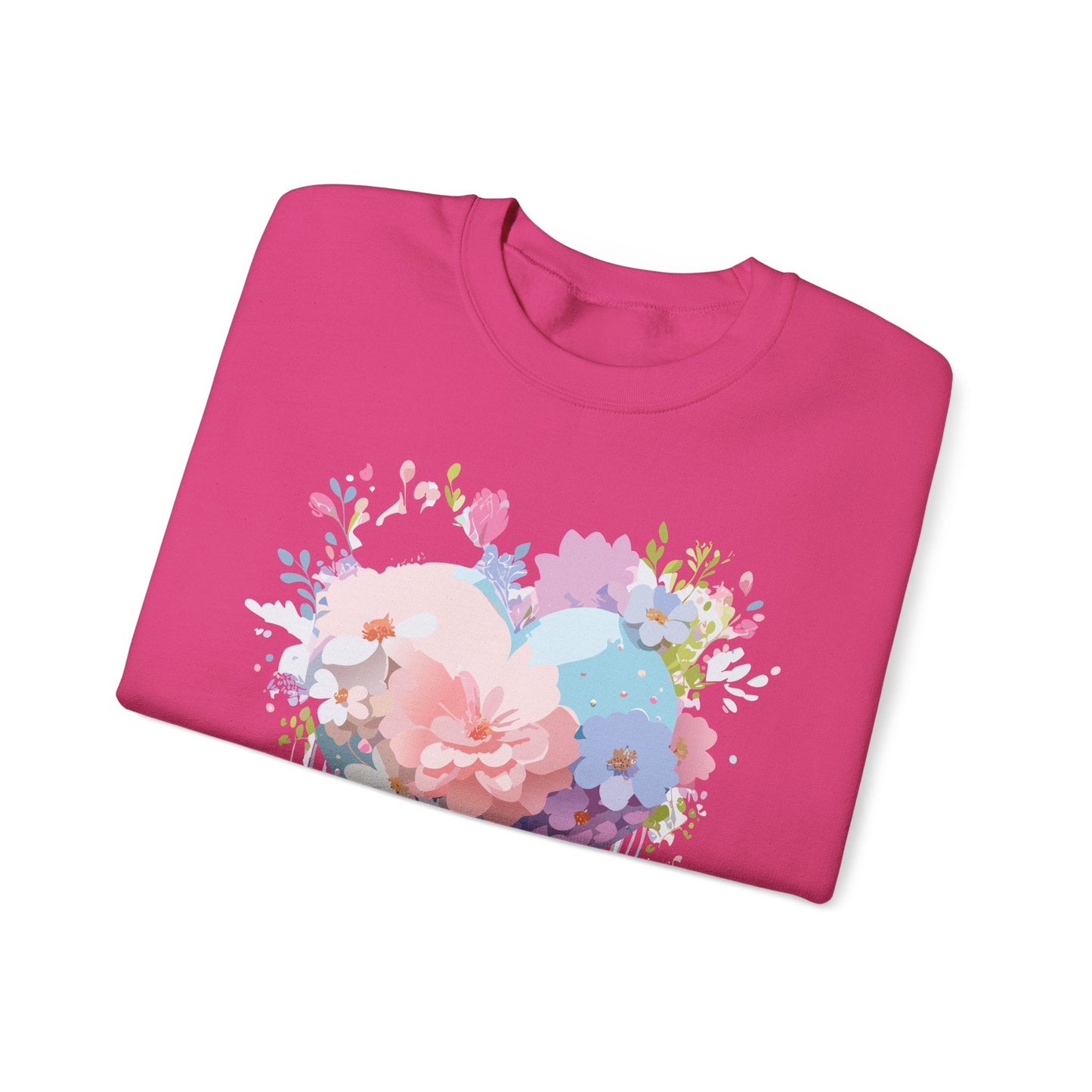 Floral Heart Sweatshirt Unisex Heavy Blend Crewneck Valentines Day Floral Love Cozy