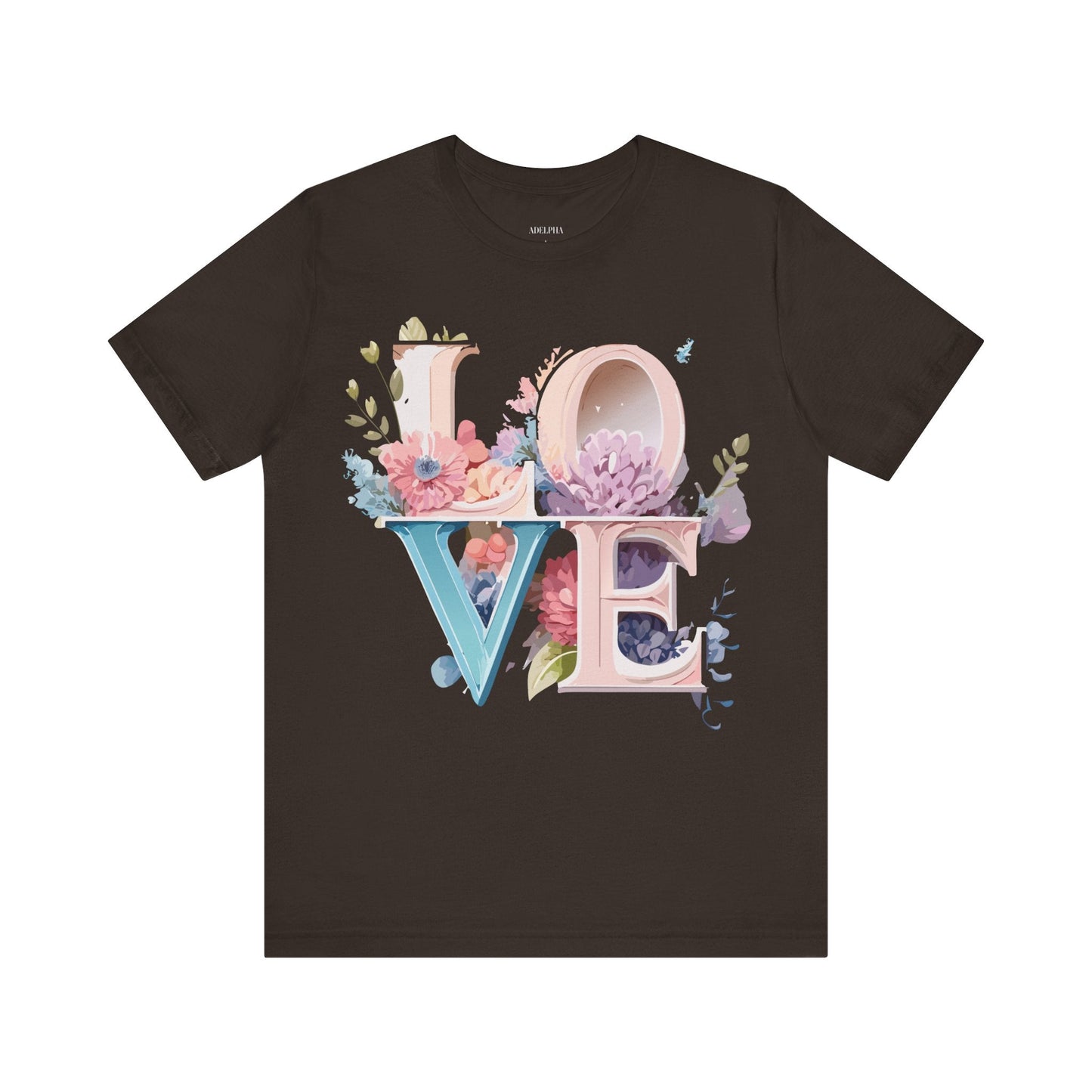 Valentine Day Graphic Unisex 100 Cotton Vintage Artwork with Love and Flower Design Tee 42