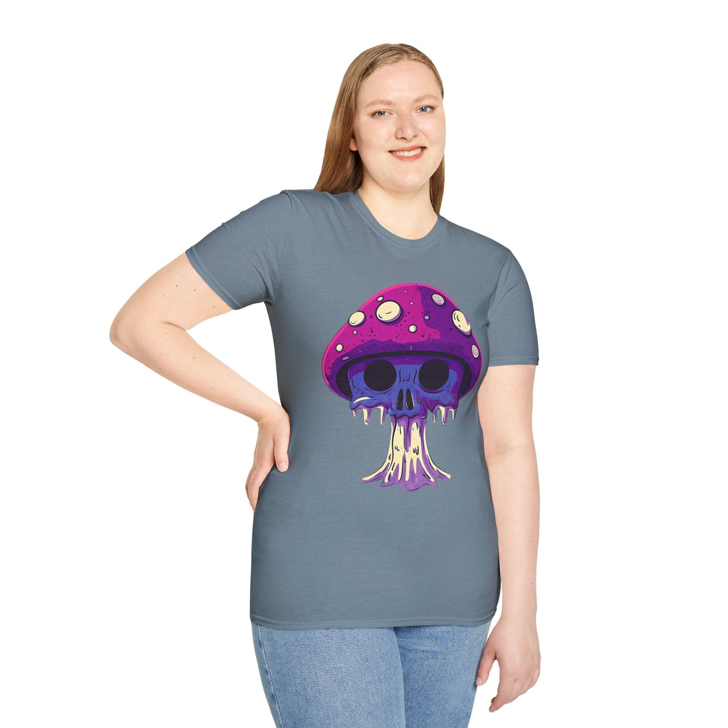 Funny Mashroom Graphic Unisex Softstyle Cotton With Cartoon Illustration Design 24