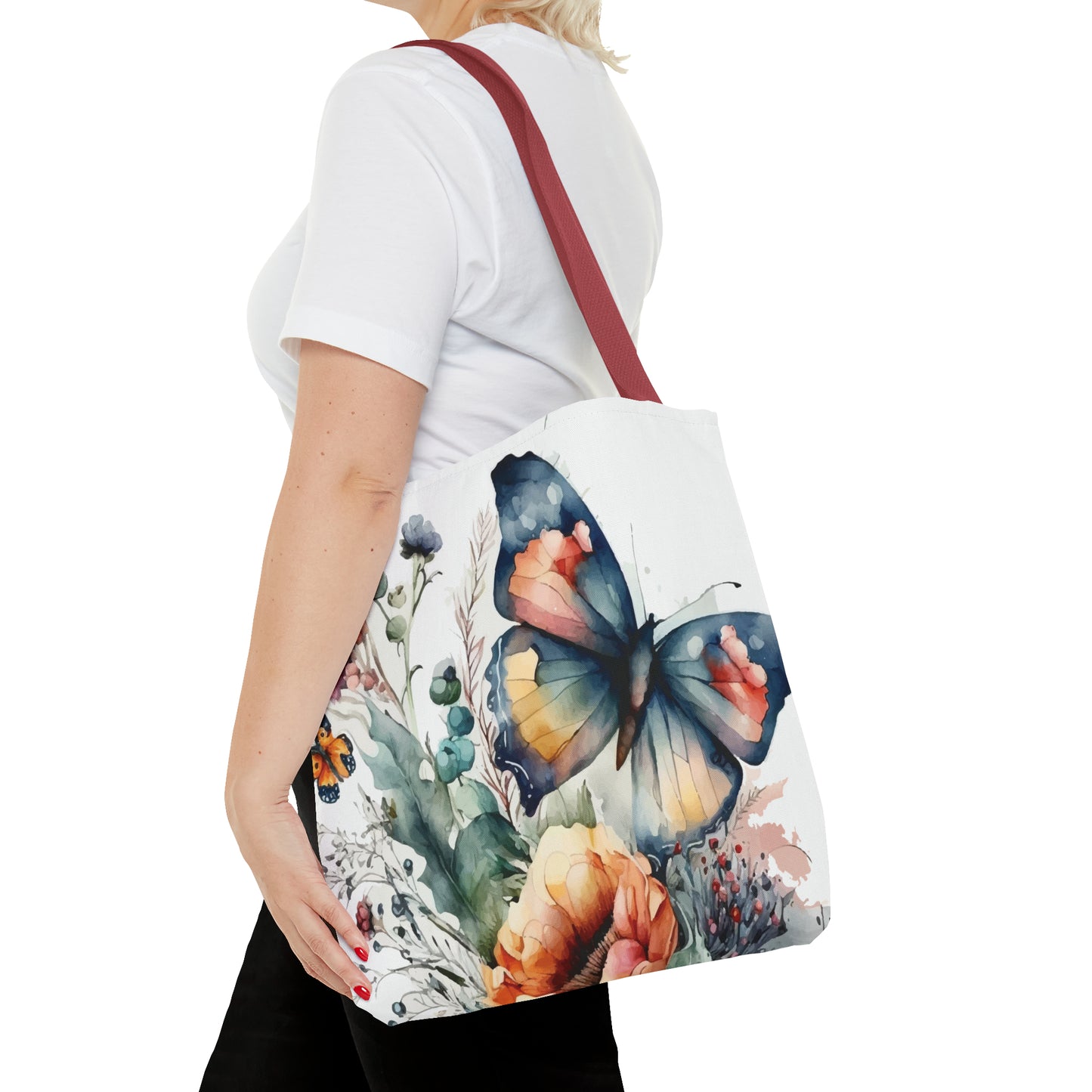 Canvas Bag with Butterfly Prints