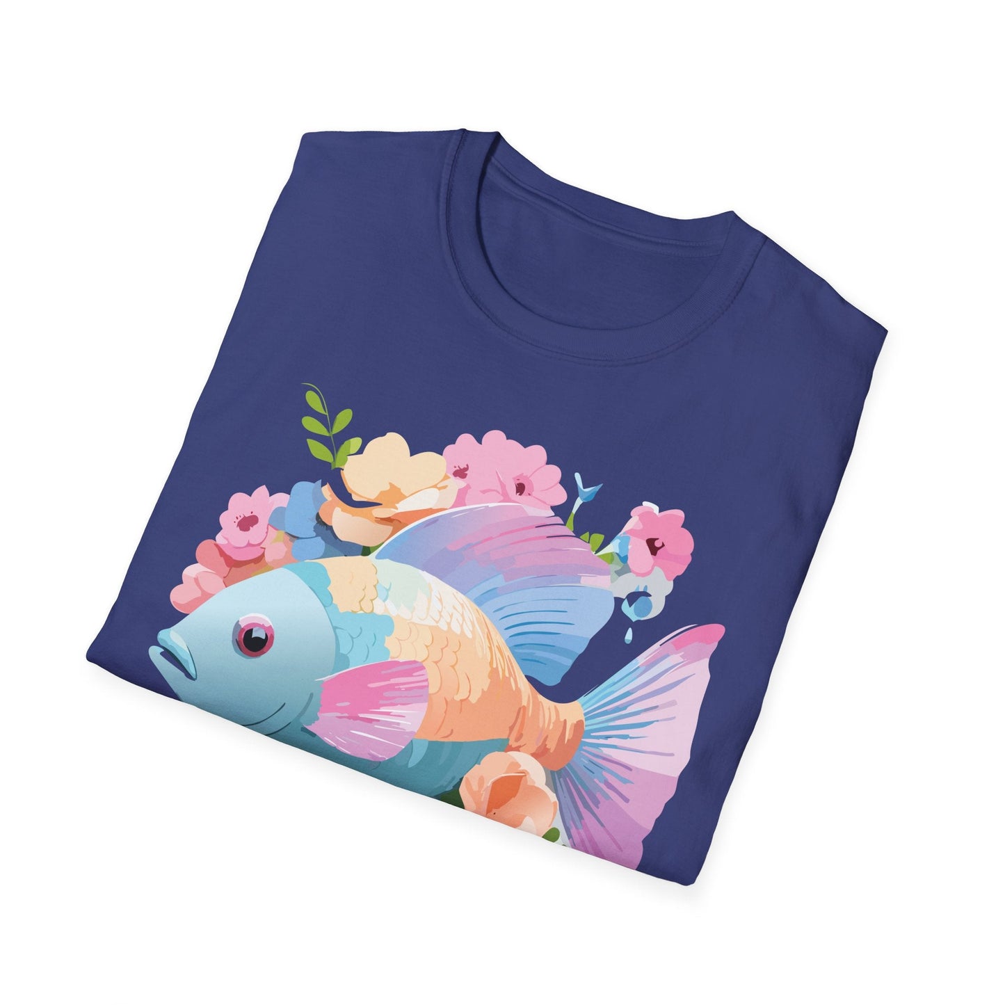 Fish Art Design Graphic Tee Unisex Short Sleeve T Shirt With Fish Artwork Premium Cotton