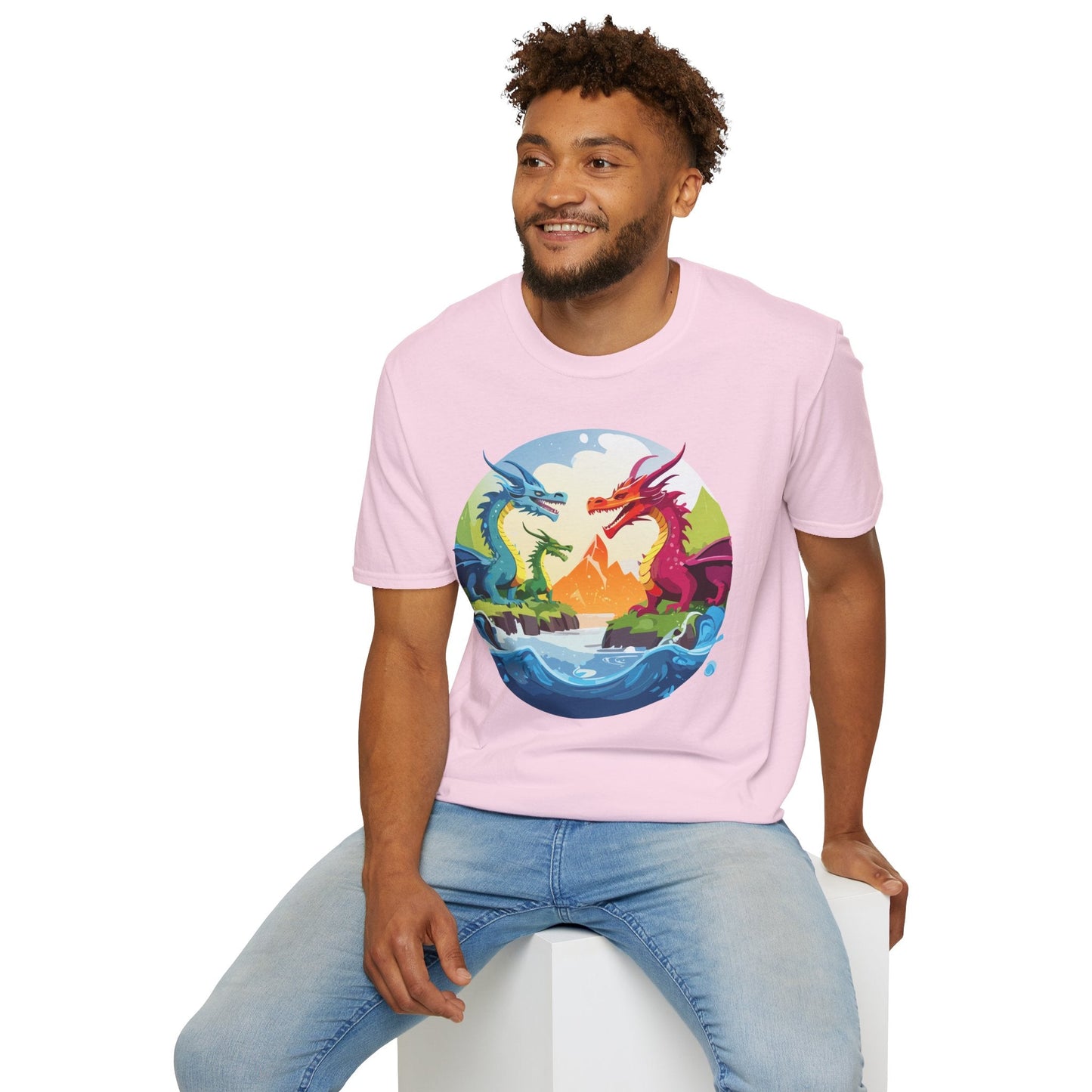 Dragon Graphic Unisex Cotton Softstyle Art Design Tee With Animals 18