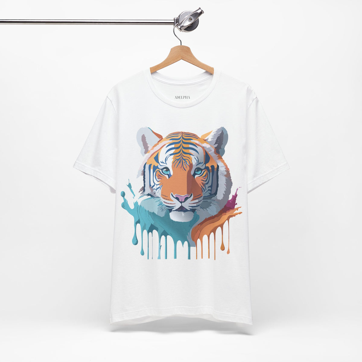 Tiger Graphic Unisex Cotton Bella+Canvas Tee with Art Animal Design e67