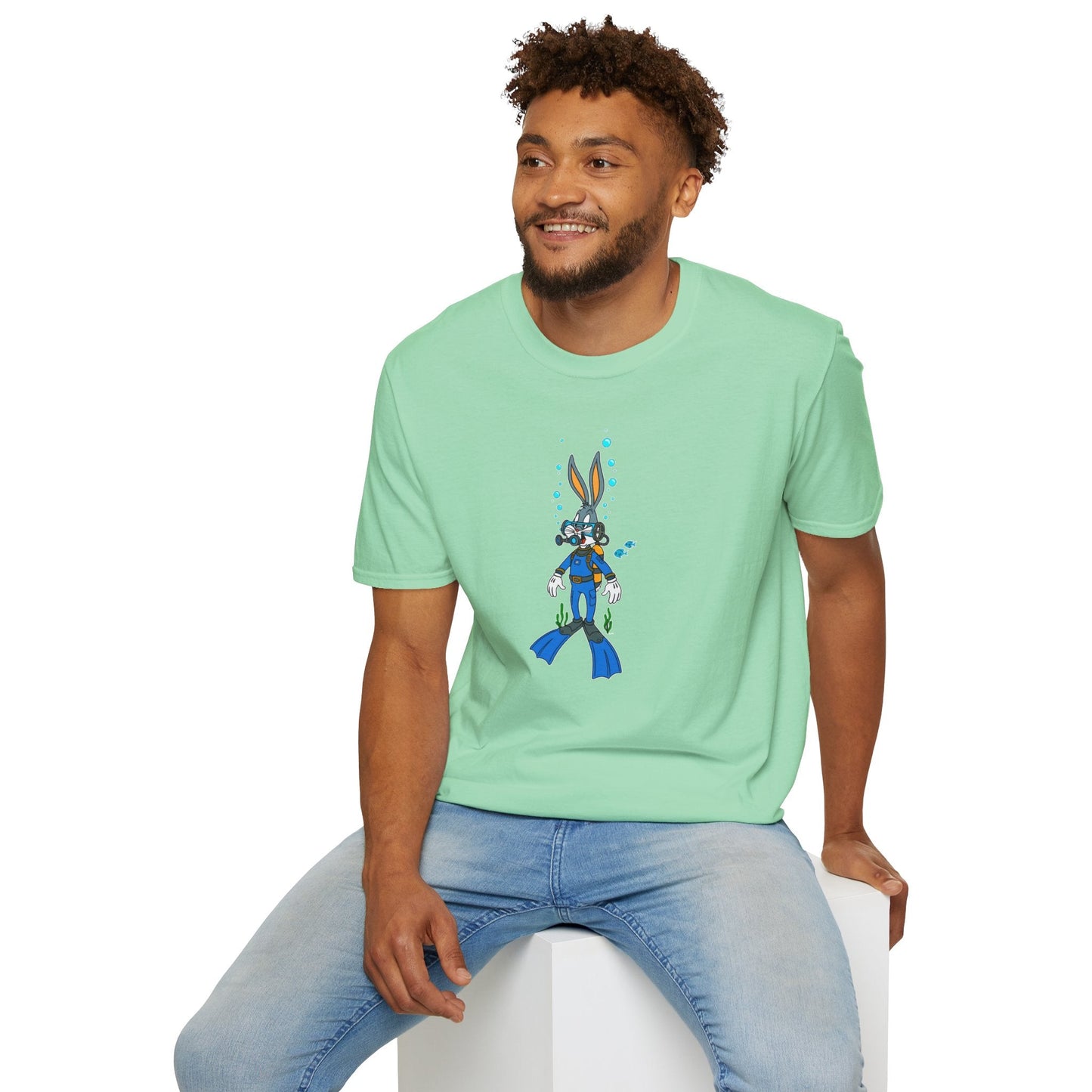 Cartoon Bunny Graphic Unisex Cotton Animal Animation Artwork Design Tee 20