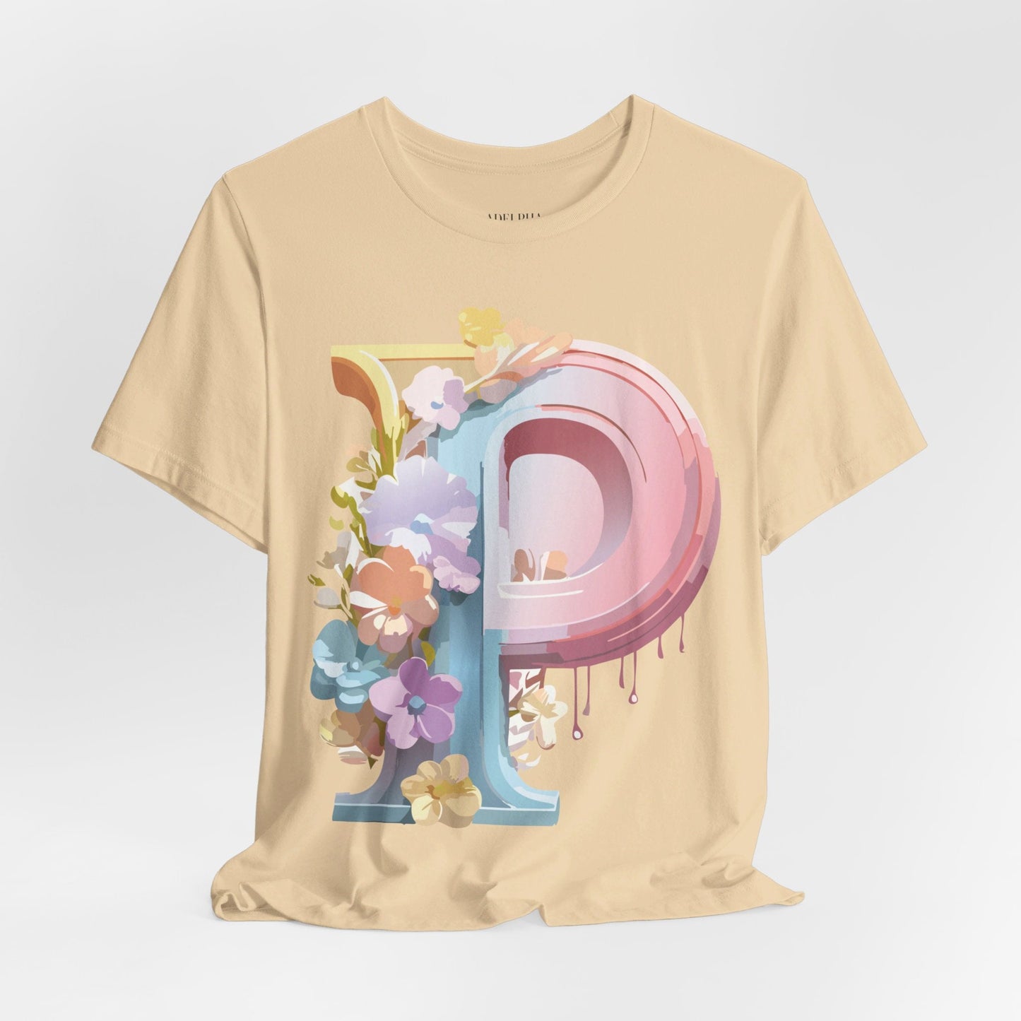 Adelpha Letter P Graphic Tee Unisex Vintage Inspired Art Design Jersey Short Sleeve Shirt
