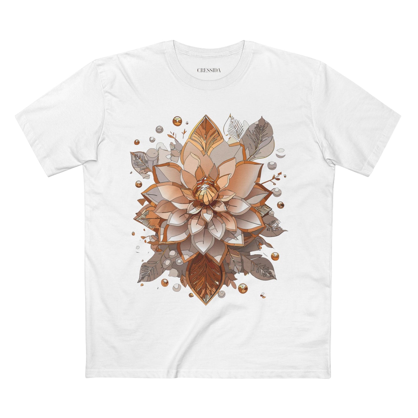 Floral Graphic T-Shirt Unisex 100 Cotton Art Design with Antique Flowers Tee 4