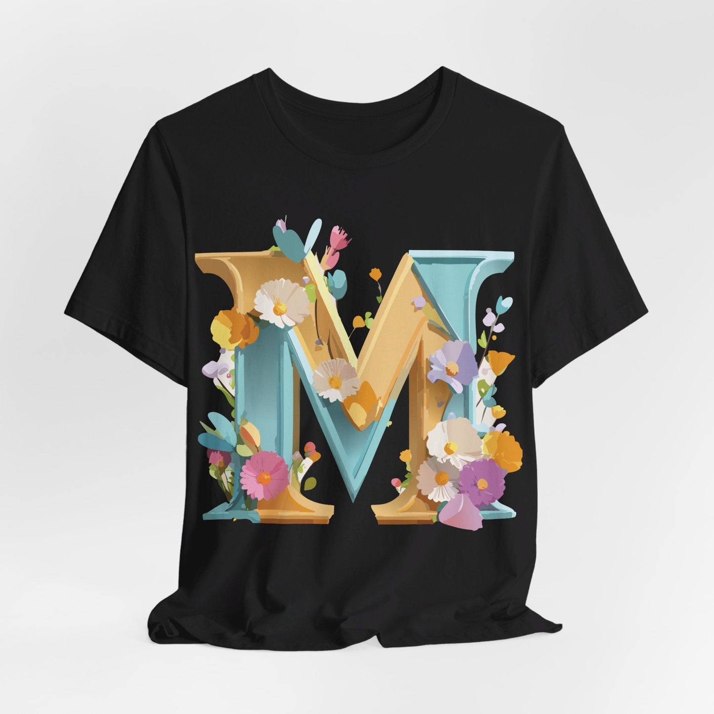 Letter M Shirt Unisex Graphic Tee From Adelpha Vintage Inspired Art Short Sleeve Jersey