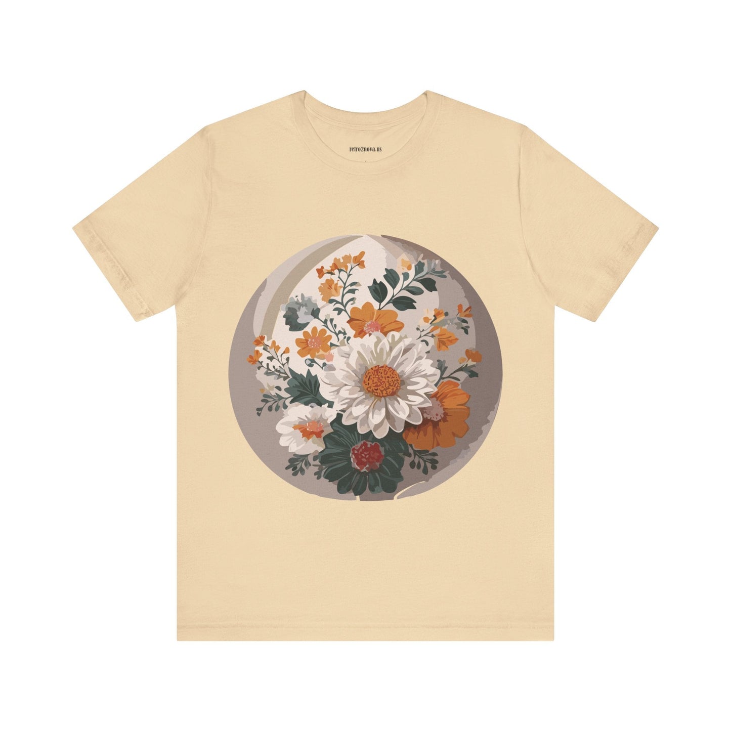 Retro2Nova Floral Shirt Unisex Jersey Short Sleeve Tee From Flowers Collection Free Shipping