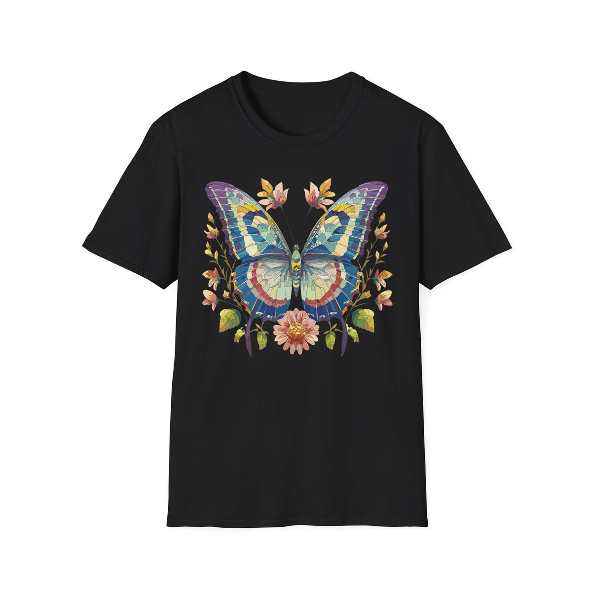 Colorful Watercolor Butterfly T-Shirt | Floral Wings Boho Nature Graphic Tee Unisex 100 Cotton Gildan T-Shirt