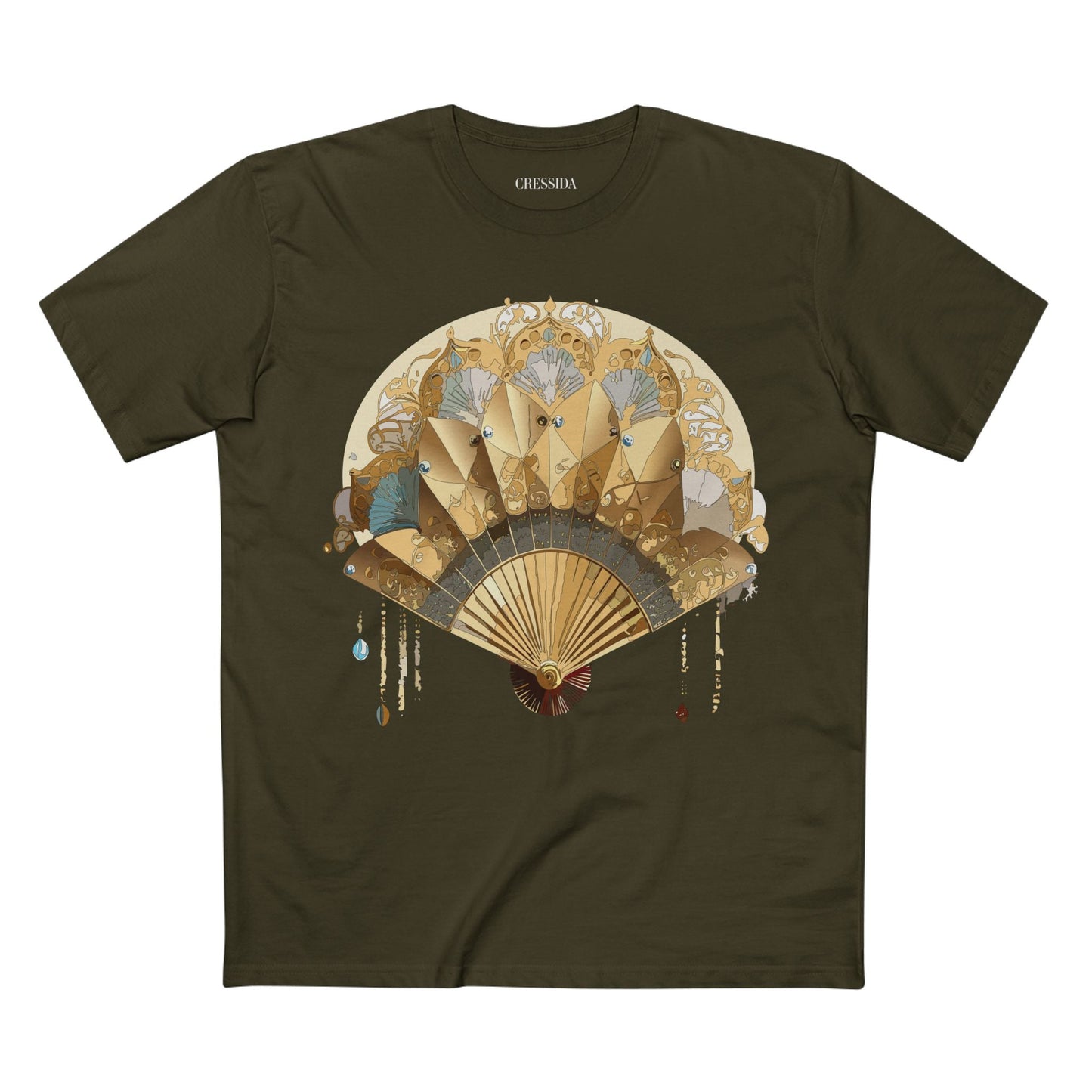 Antique Fan Graphic Design T-Shirt Unisex 100 Cotton Floral Carnival Artwork Tee 20