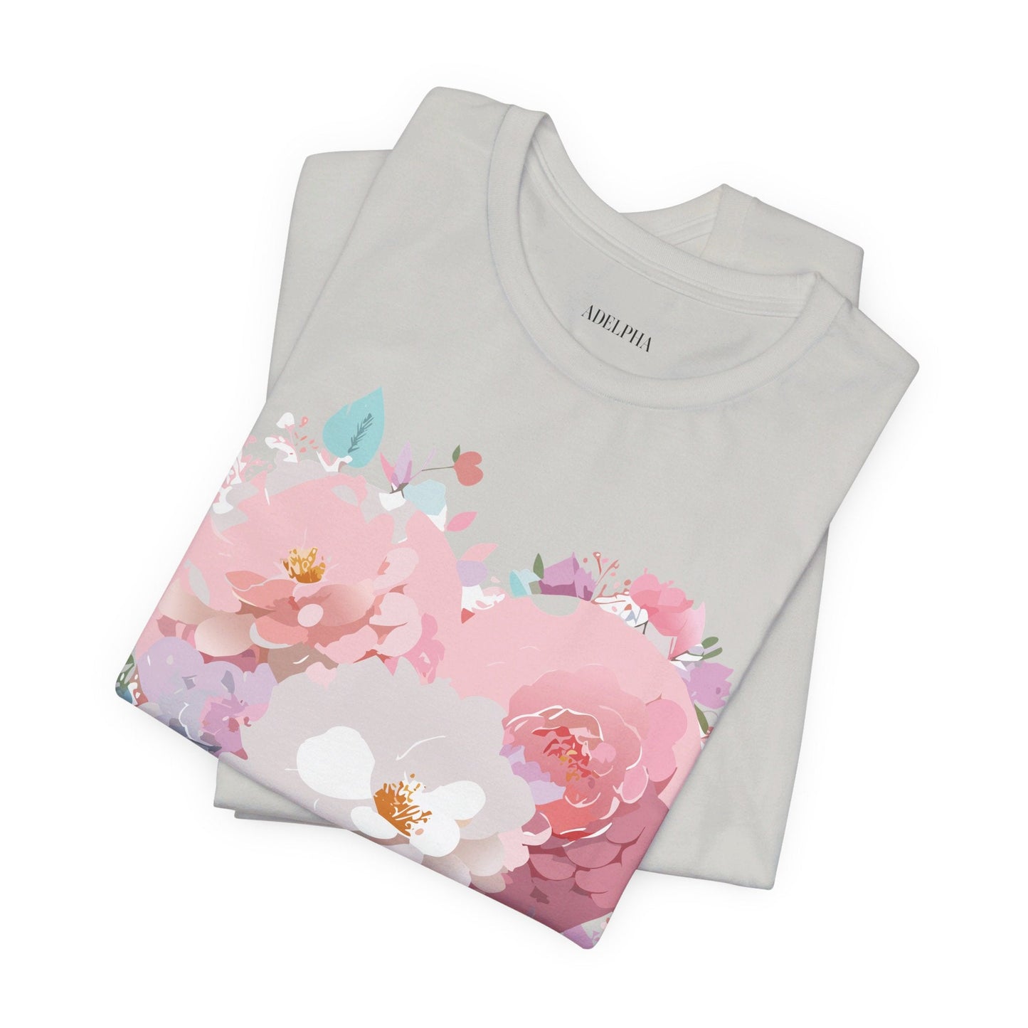 Valentine Day Graphic Unisex 100 Cotton Vintage Artwork with Love and Flower Design Tee 35
