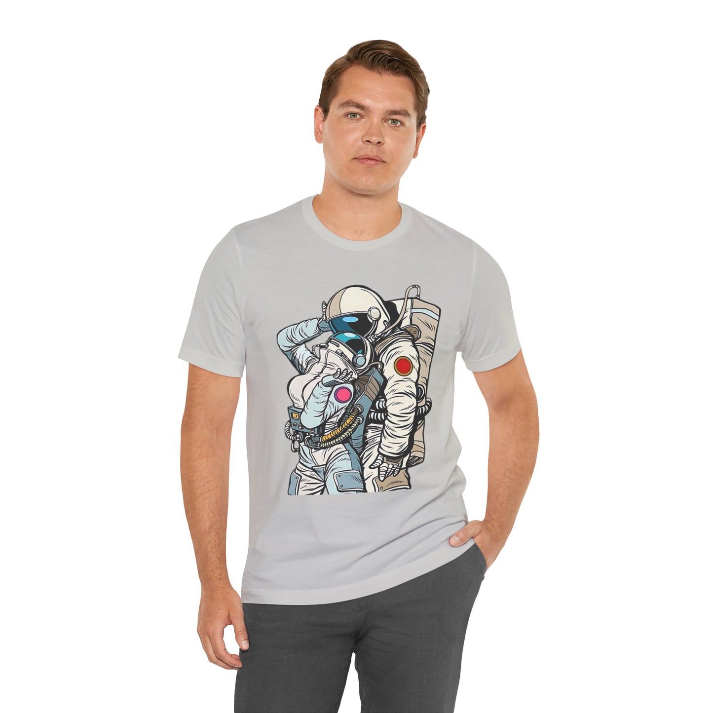 Unisex Astronaut T-shirt, Space Lovers Tee, Cosmic Top, Astronaut Graphic Tee, Cosmos Graphic T-Shirt, Love Shirt Art T-Shirt