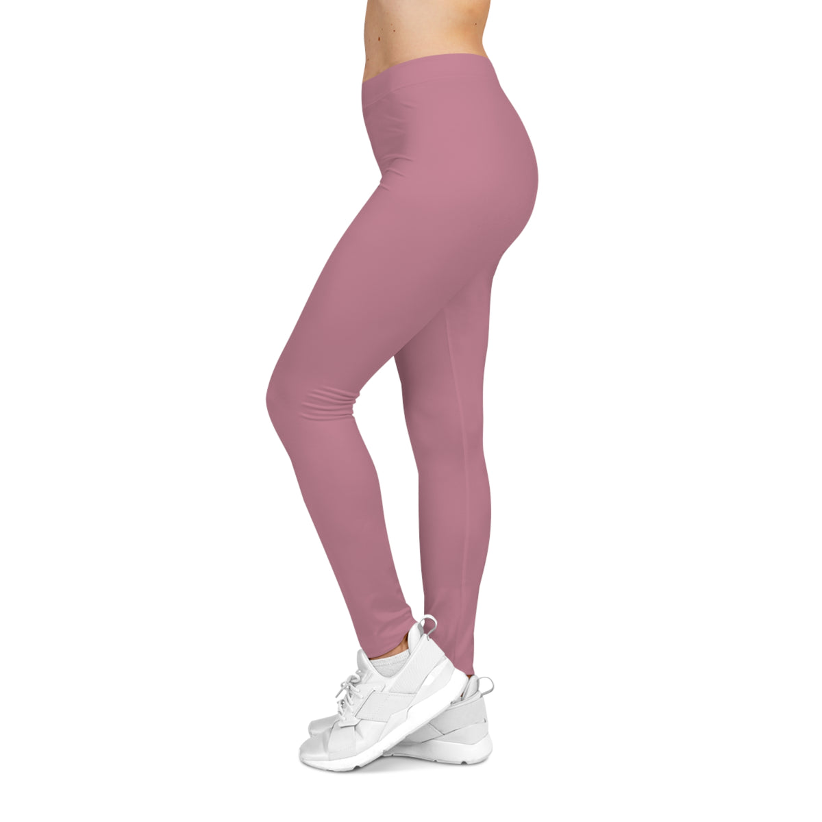Old Rose Pink Color Women's Poly-Span Casual Leggings XS-2XL