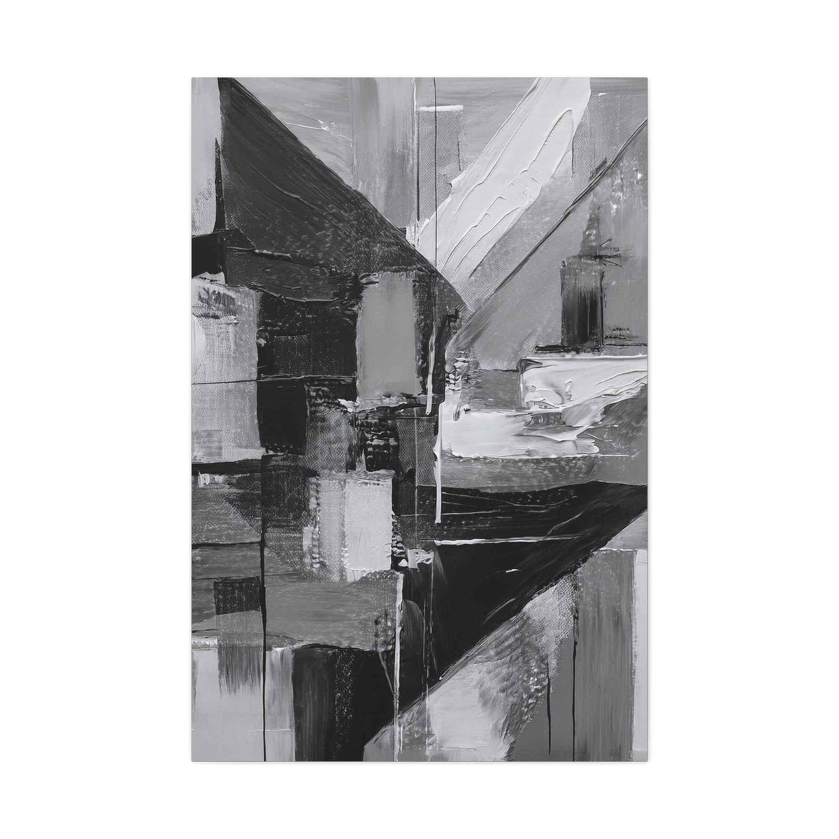 Black Abstract Painting Print Canvas 20x24,20x30,24x30, 24x32,24x36,30x40, 32x48,36x48,40x60 Pine-Wood Inner Frame ABS-18
