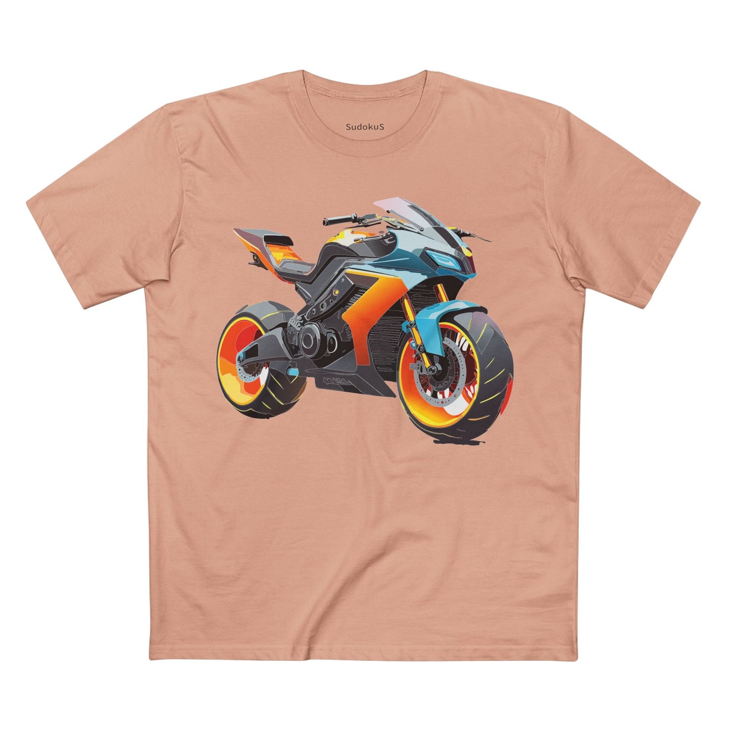 Moto Bike Graphic Unisex 100 Cotton Staple Tee 29