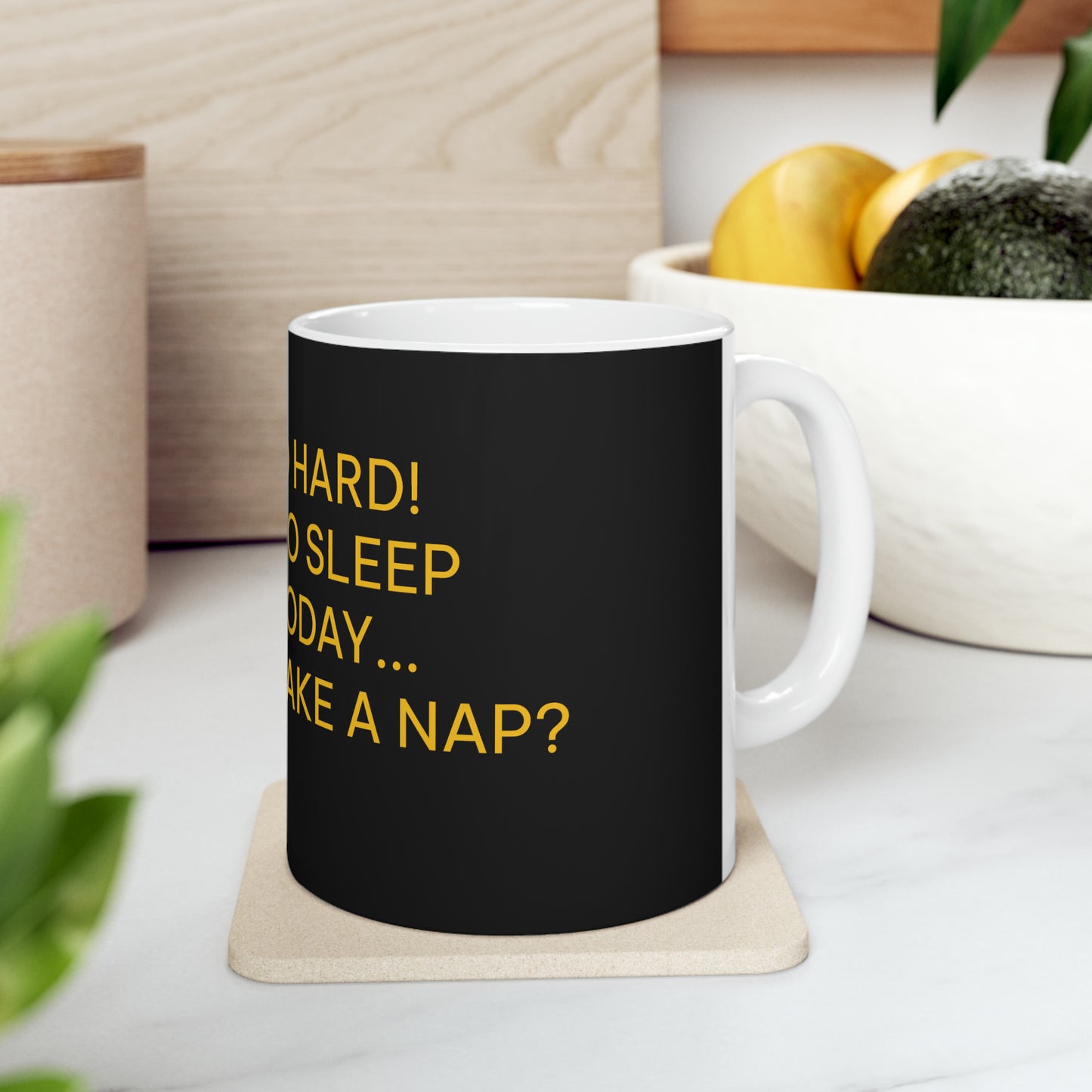 Coffee & Tea Mug with funny Words Art Design