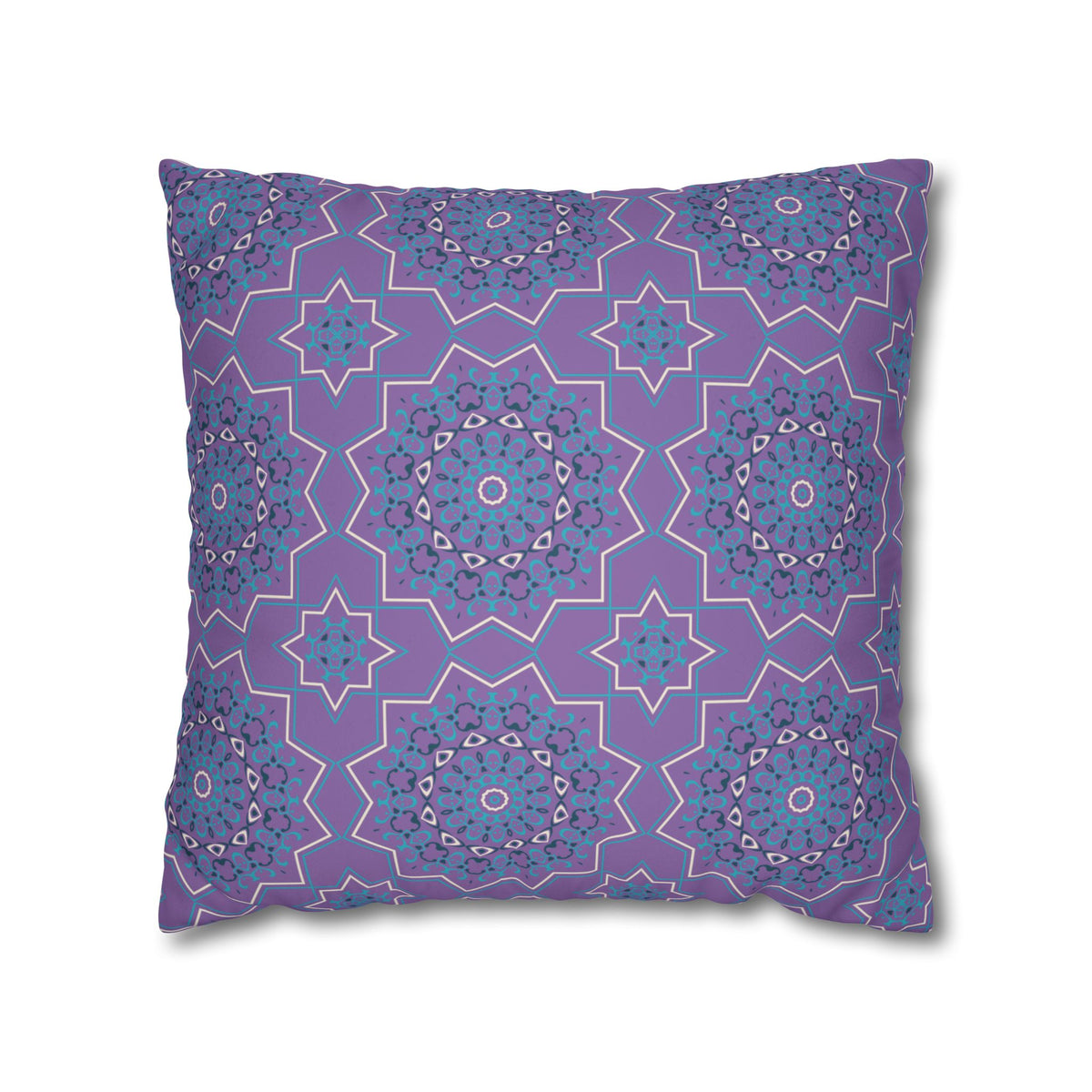 Ornament Print Pillowcase 100 Faux Suede Cover - 4 sizes: 14"-16"-18"-20" - Pillow Not Included